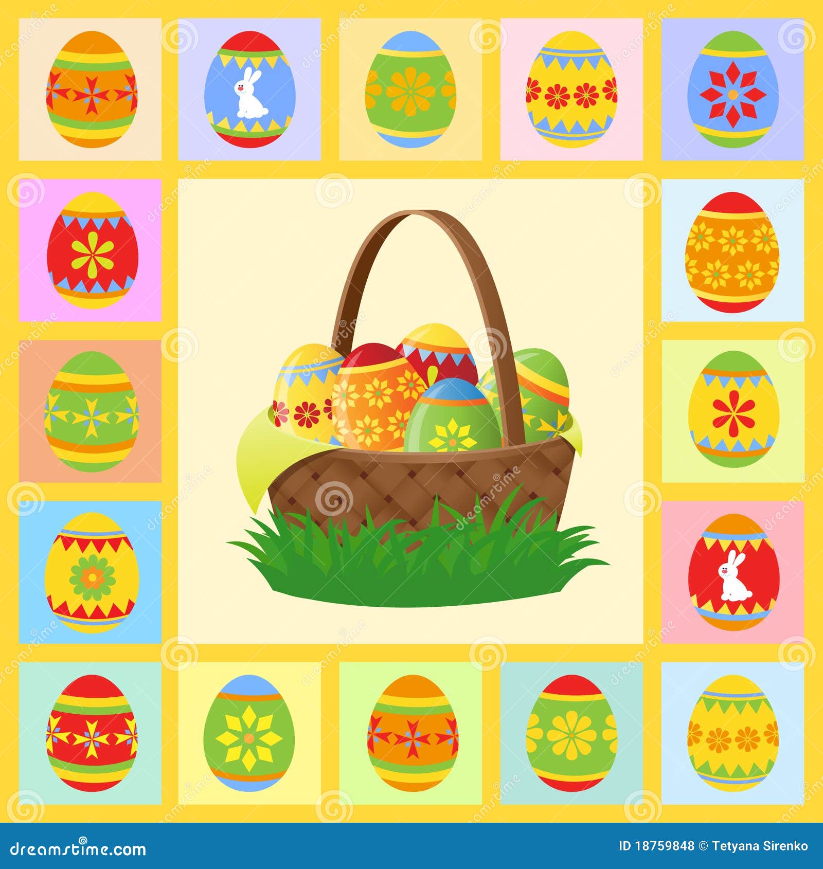 Jaskrawy karciany Easter ilustraci wektor