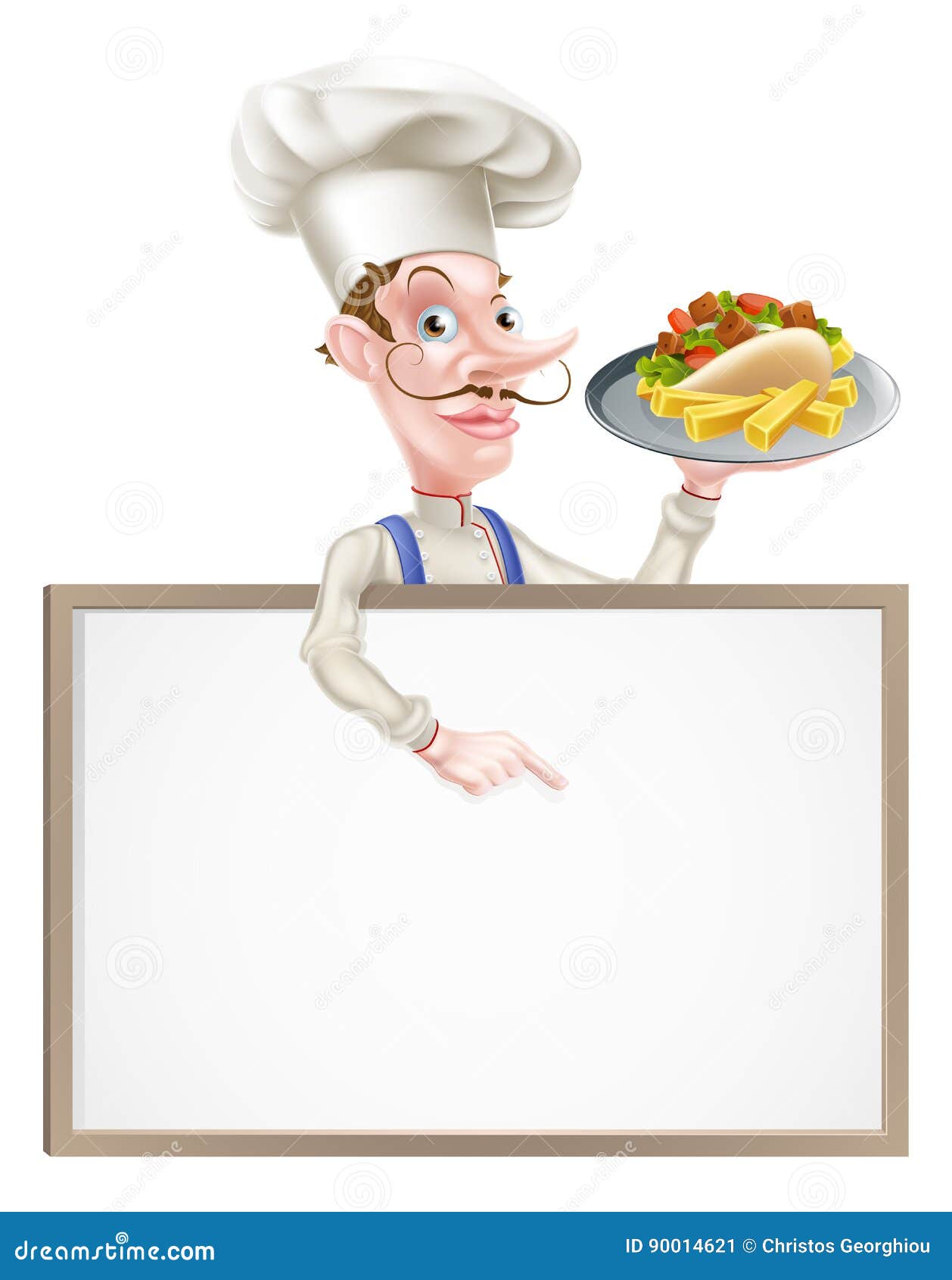 Karikatur Chef  Kebab  Signboard Vektor Abbildung 