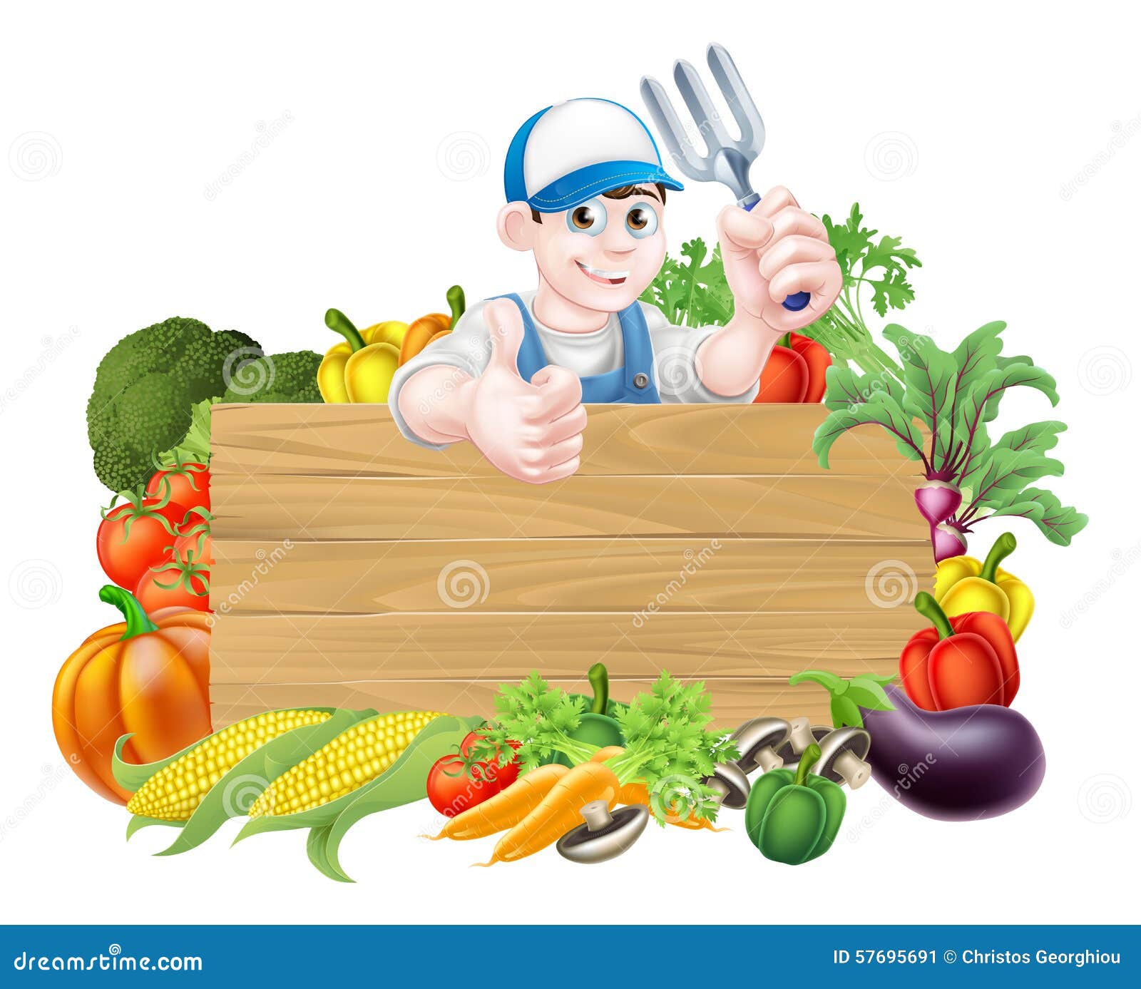 KarikaturGemüseGärtner Sign Vektor Abbildung Illustration von salat