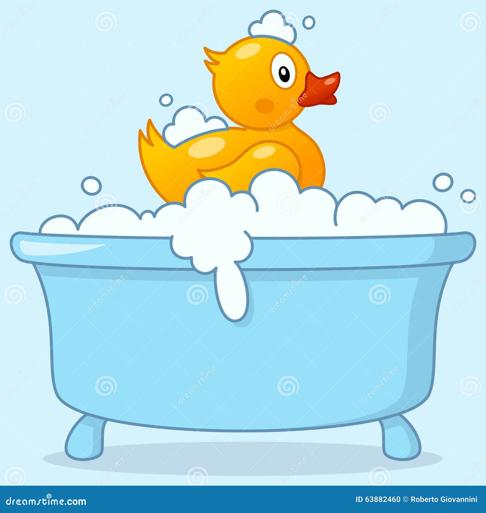 Karikatur Jungen Badewanne Mit Gummiente Vektor Abbildung Illustration Von Baden Zeichnung