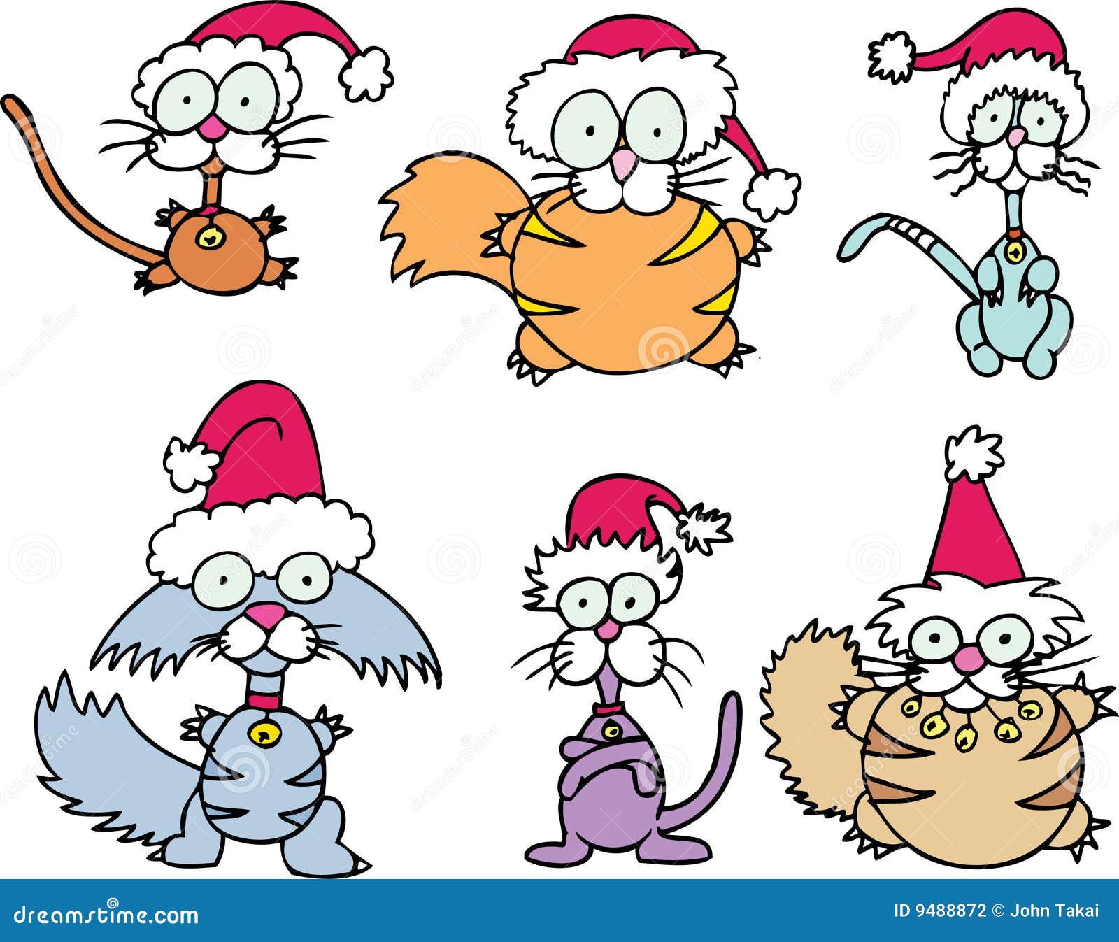Karikatur Katzen Weihnachten Vektor Abbildung Illustration Von Karikatur Weihnachten