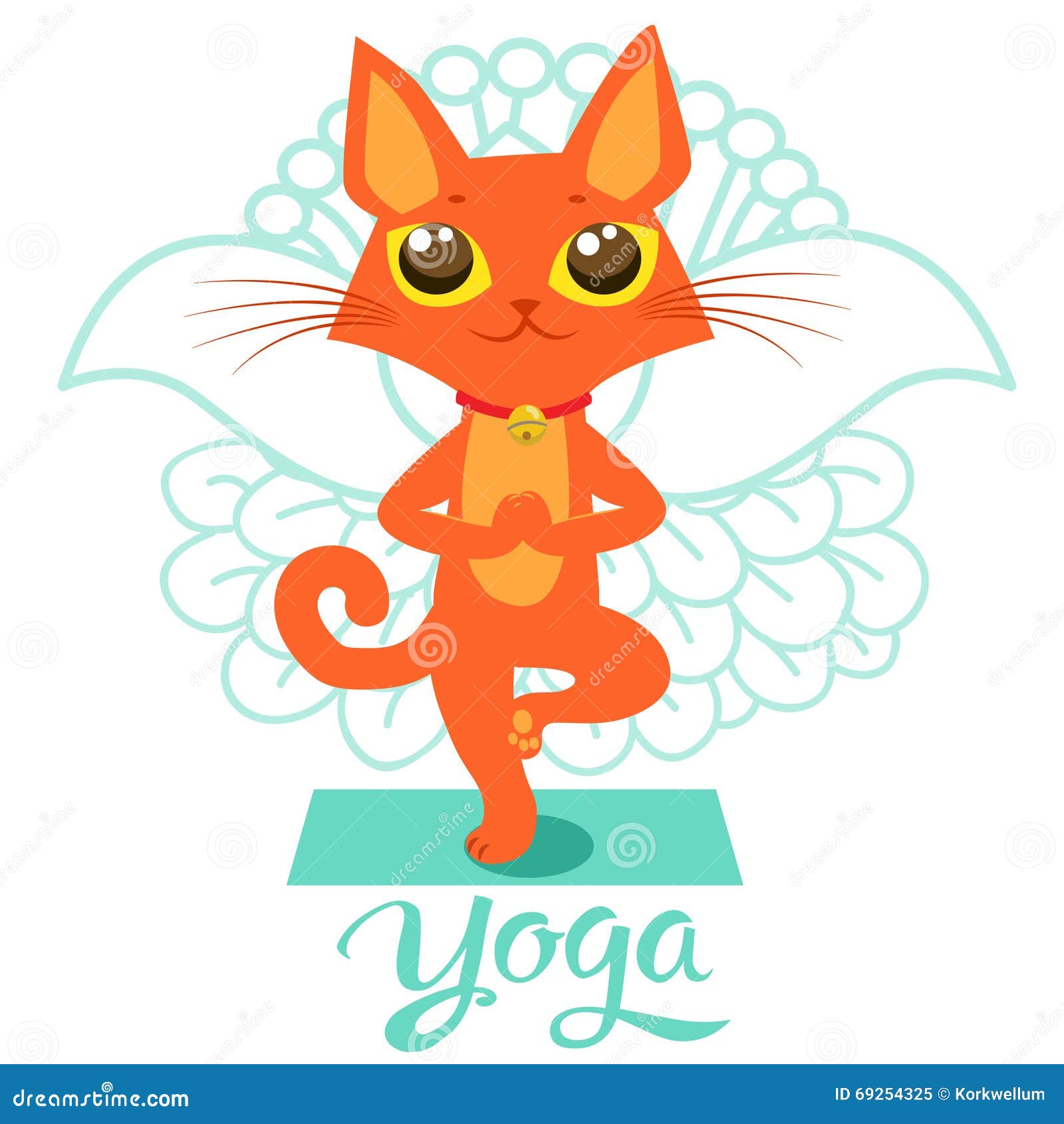 Karikatur Lustige Cat Icons Doing Yoga Position Yogakatzenhaltung Vektor Abbildung Illustration Von Karikatur Yogakatzenhaltung