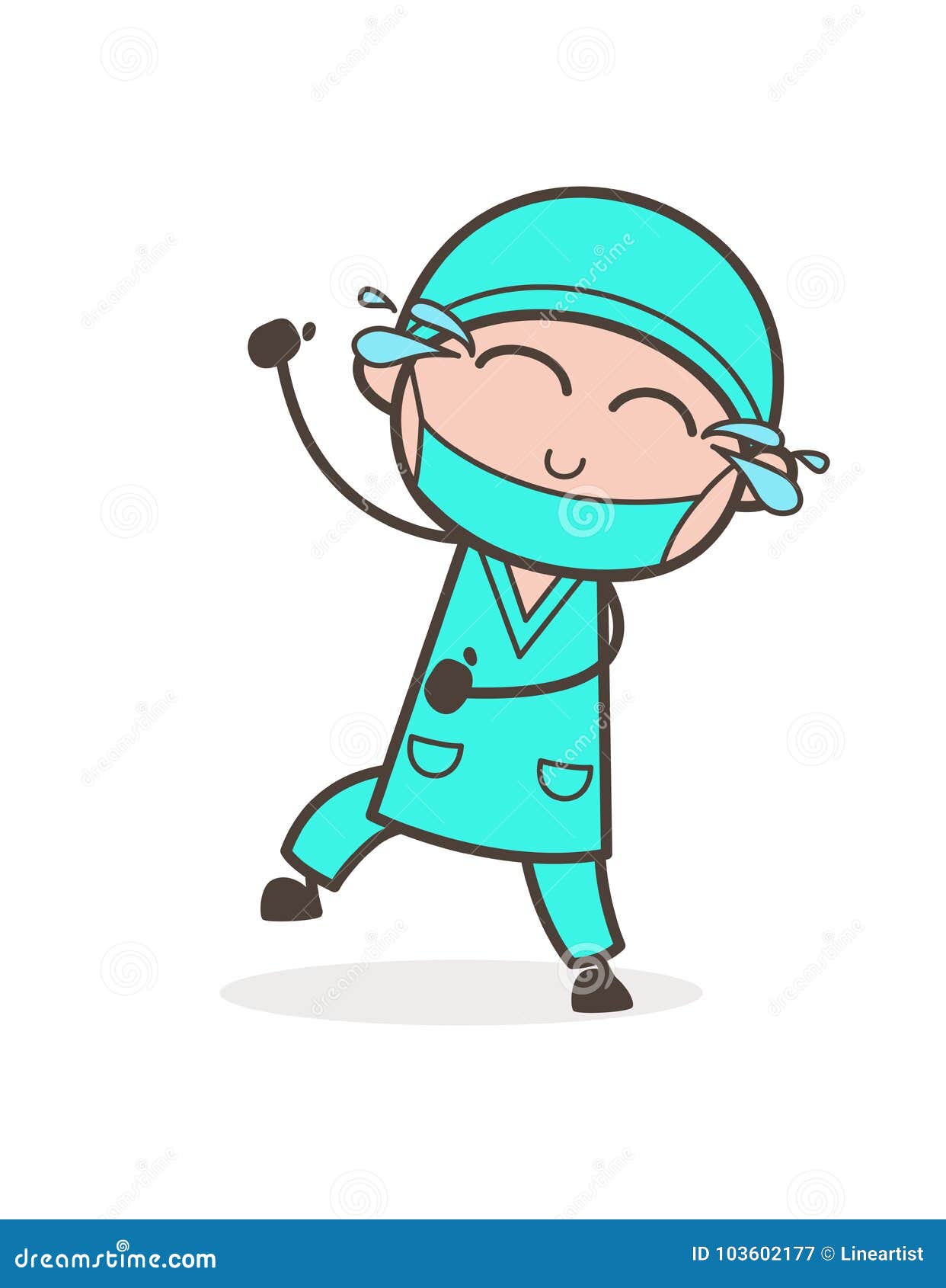 Karikatur Lustiger Zahnarzt Laughing Face Mit Freude An Der Riss Vektor Illustration Stock Abbildung Illustration Von Illustration Laughing