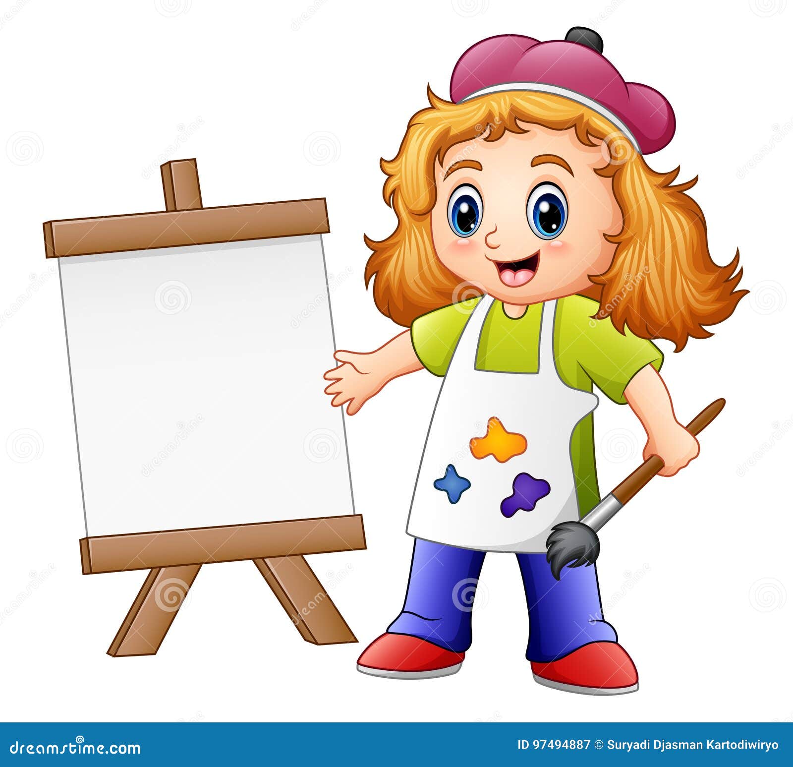 Karikatur Madchen Malerei Vektor Abbildung Illustration Von Madchen