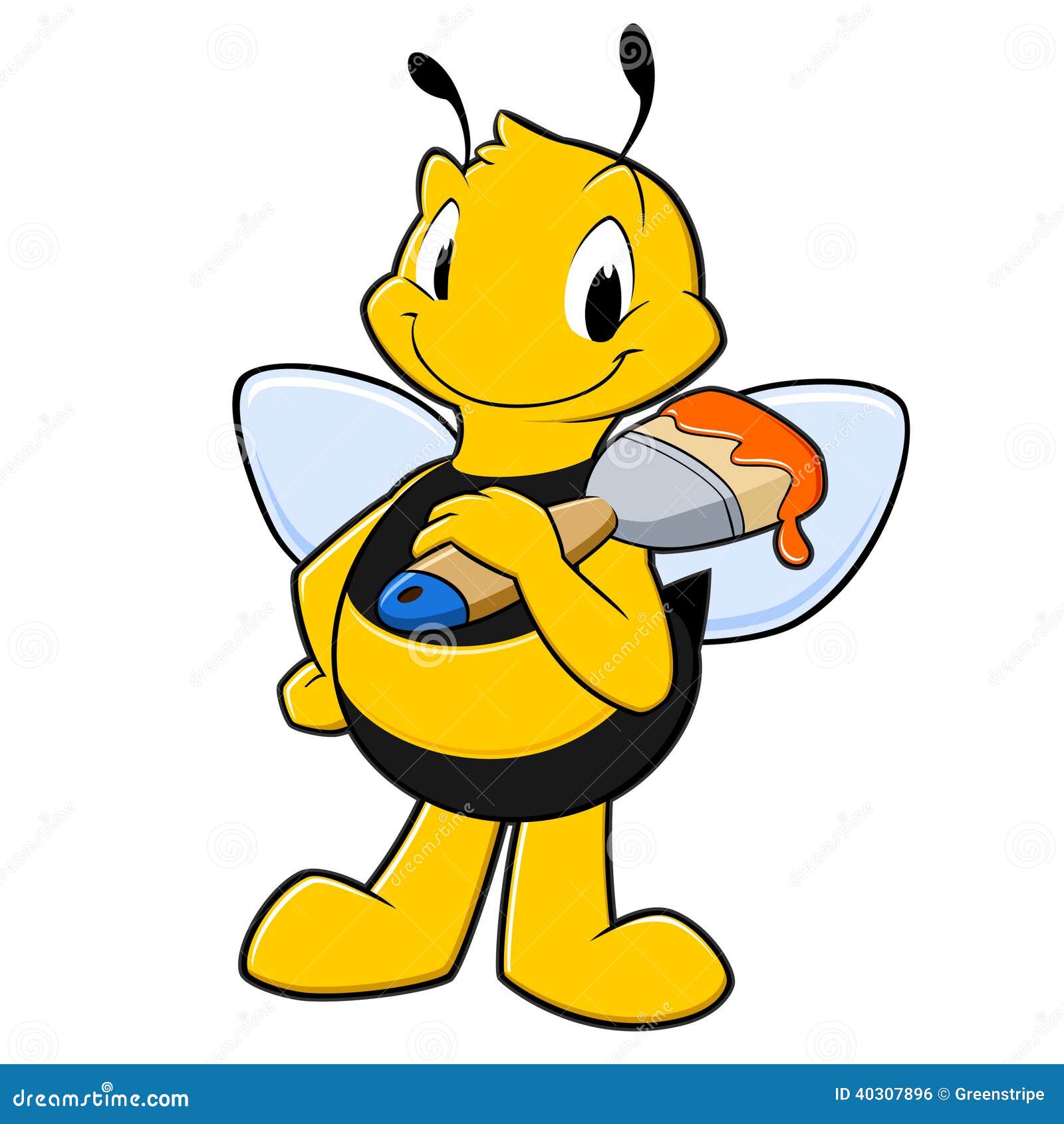 Karikatur Maler Bee Vektor Abbildung Illustration Von Maler