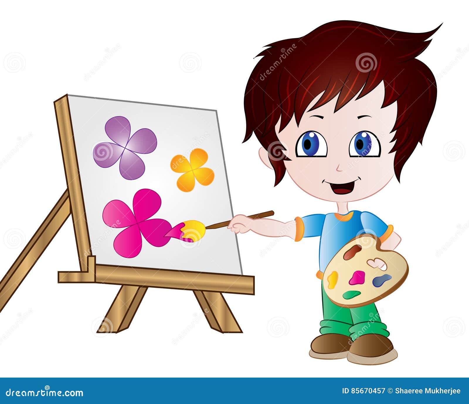 Karikatur Maler Clipart Vektor Abbildung Illustration Von Nett