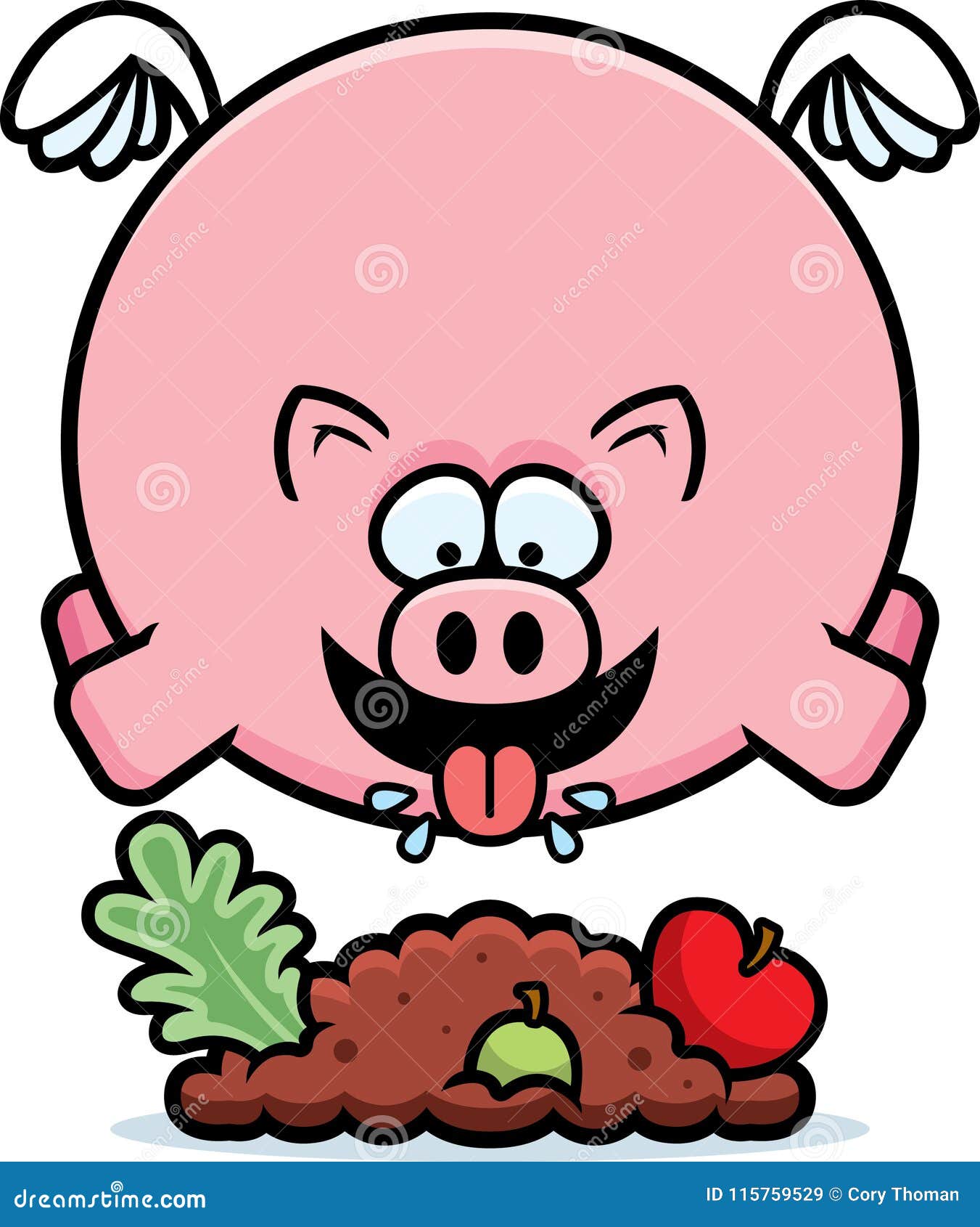 Karikatur Schwein Essen Vektor Abbildung Illustration Von Flugwesen