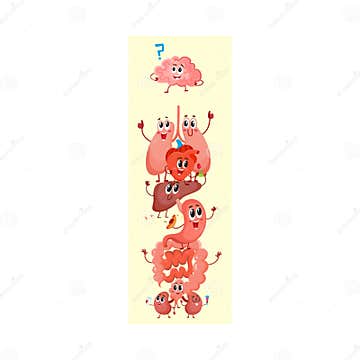 Karikaturdiagramm Der Menschlichen Anatomie, Lustige Charaktere Des