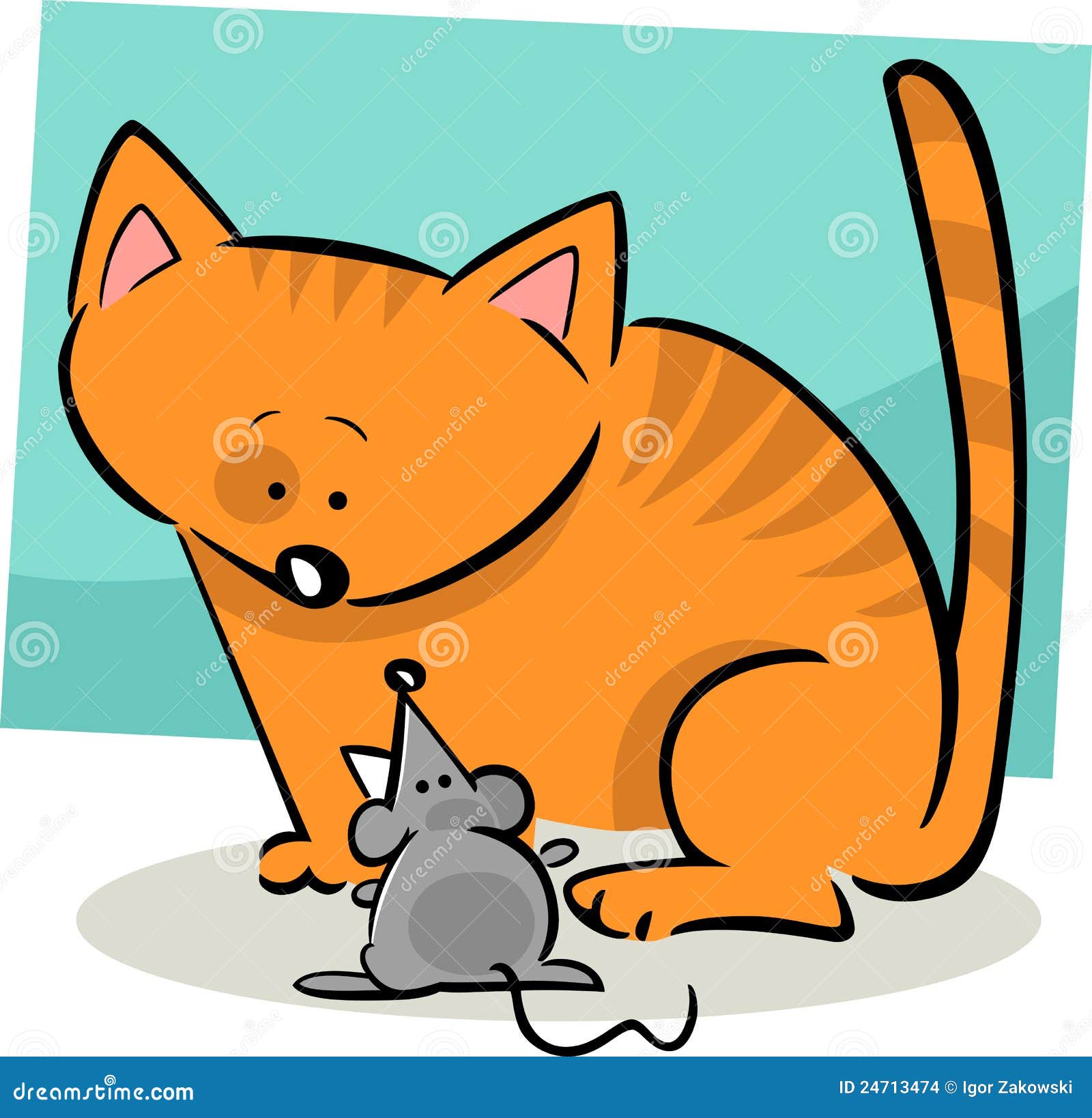 Karikaturgekritzel Der Katze Und Der Maus Vektor Abbildung Illustration Von Karikatur Abbildung