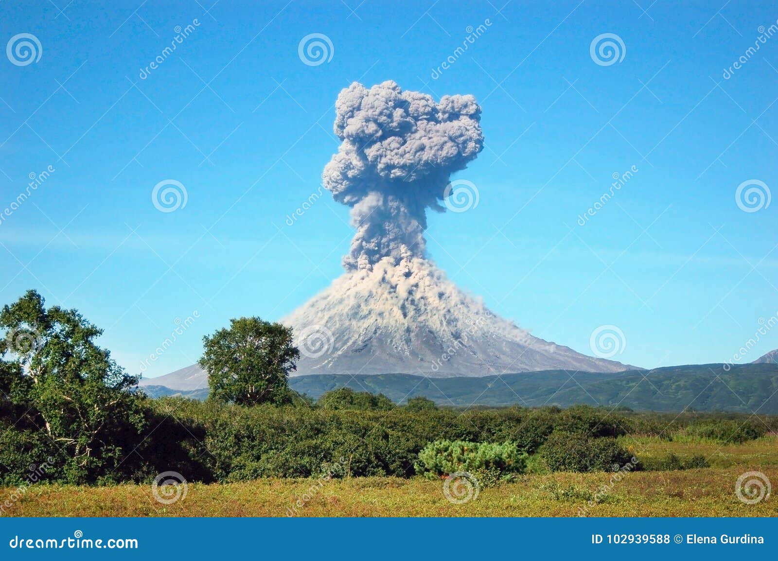 karimskiy volcano eruption in kamchatka