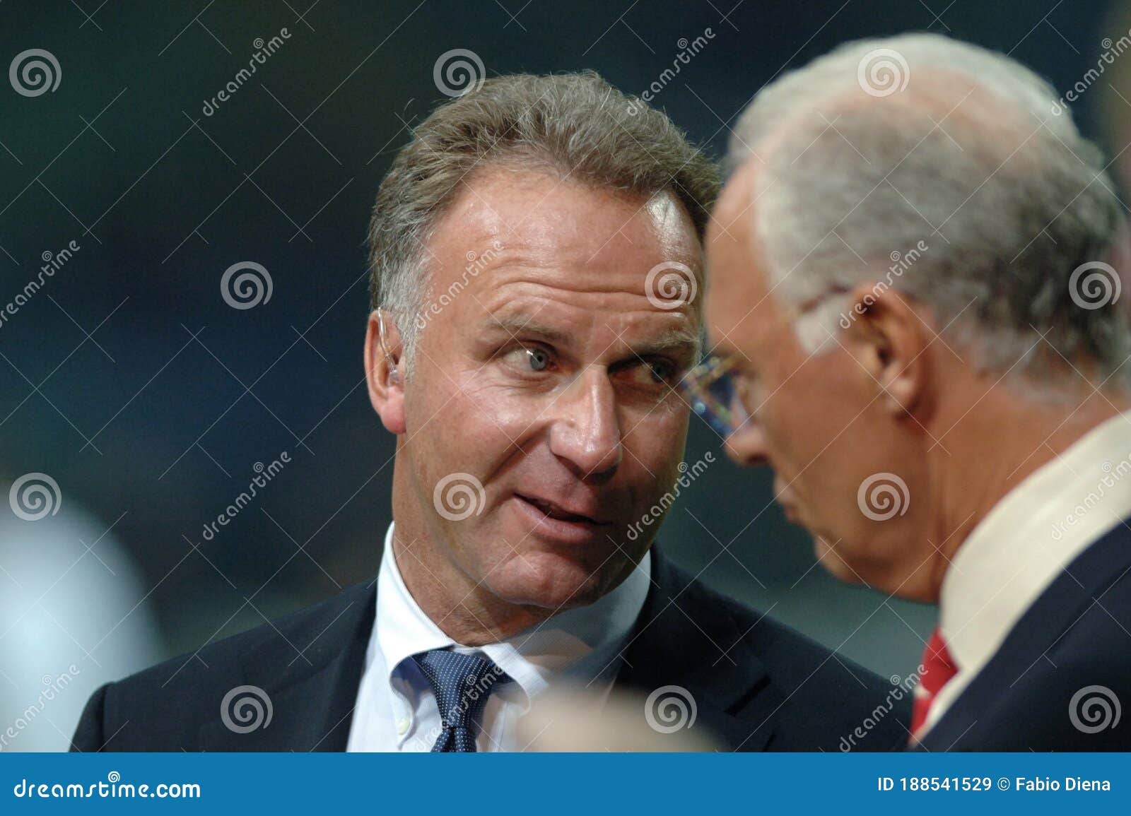 Karl Heinz Rummenigge And Franz Beckenbauer Before The Match Editorial Stock Image Image Of Milan Beckenbauer 188541529