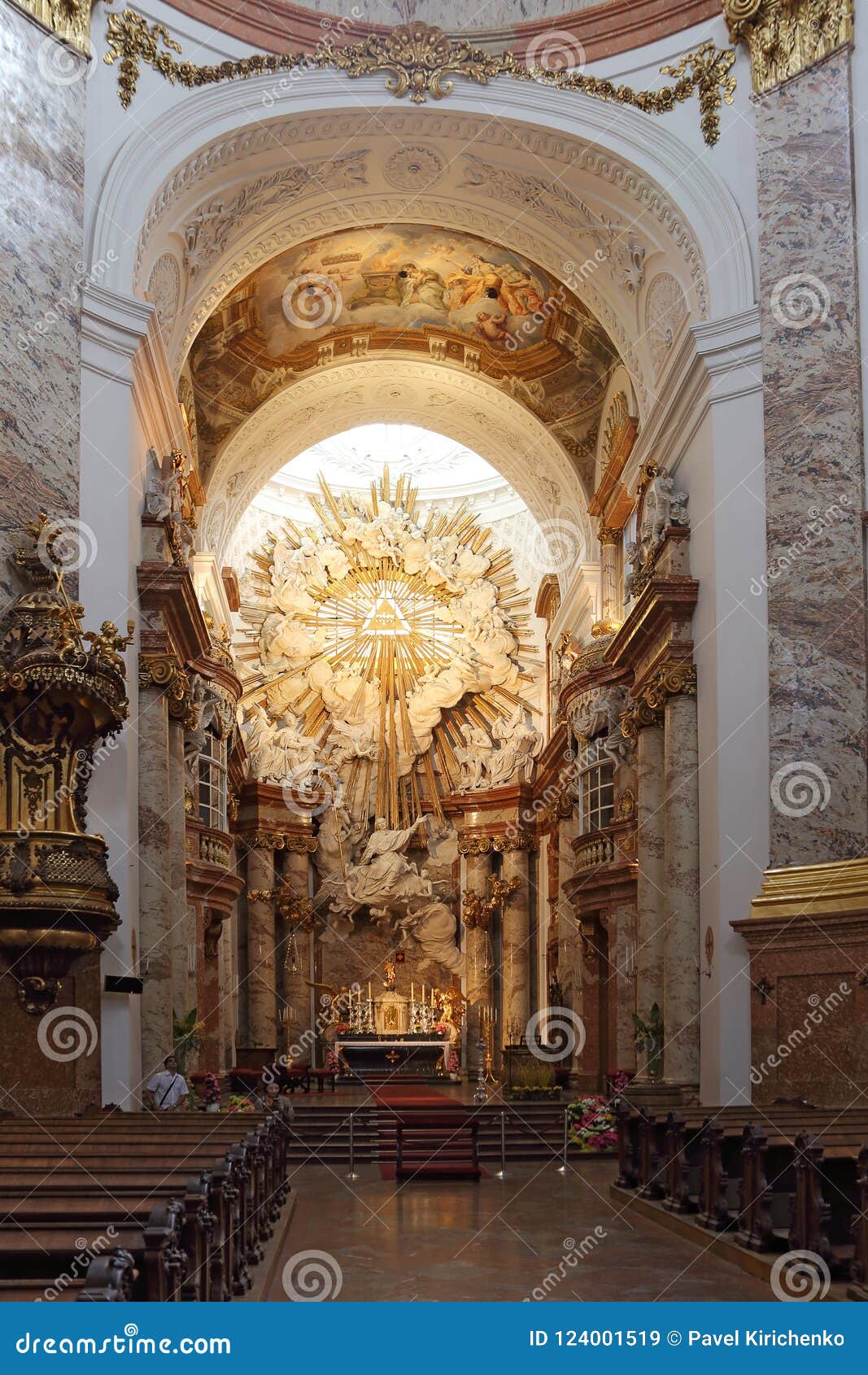 Karlskirche Interior, Vienna, Austria Editorial Stock Image - Image of ...