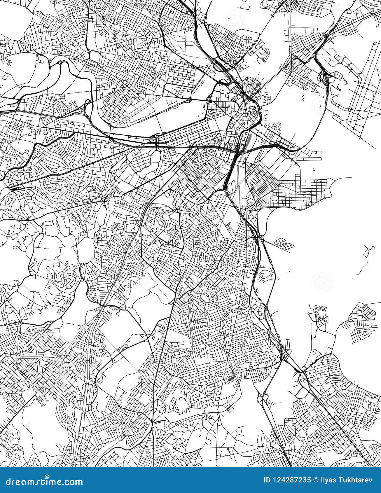 Karte Der Stadt Von Boston Usa Stock Abbildung Illustration Von Boston Karte
