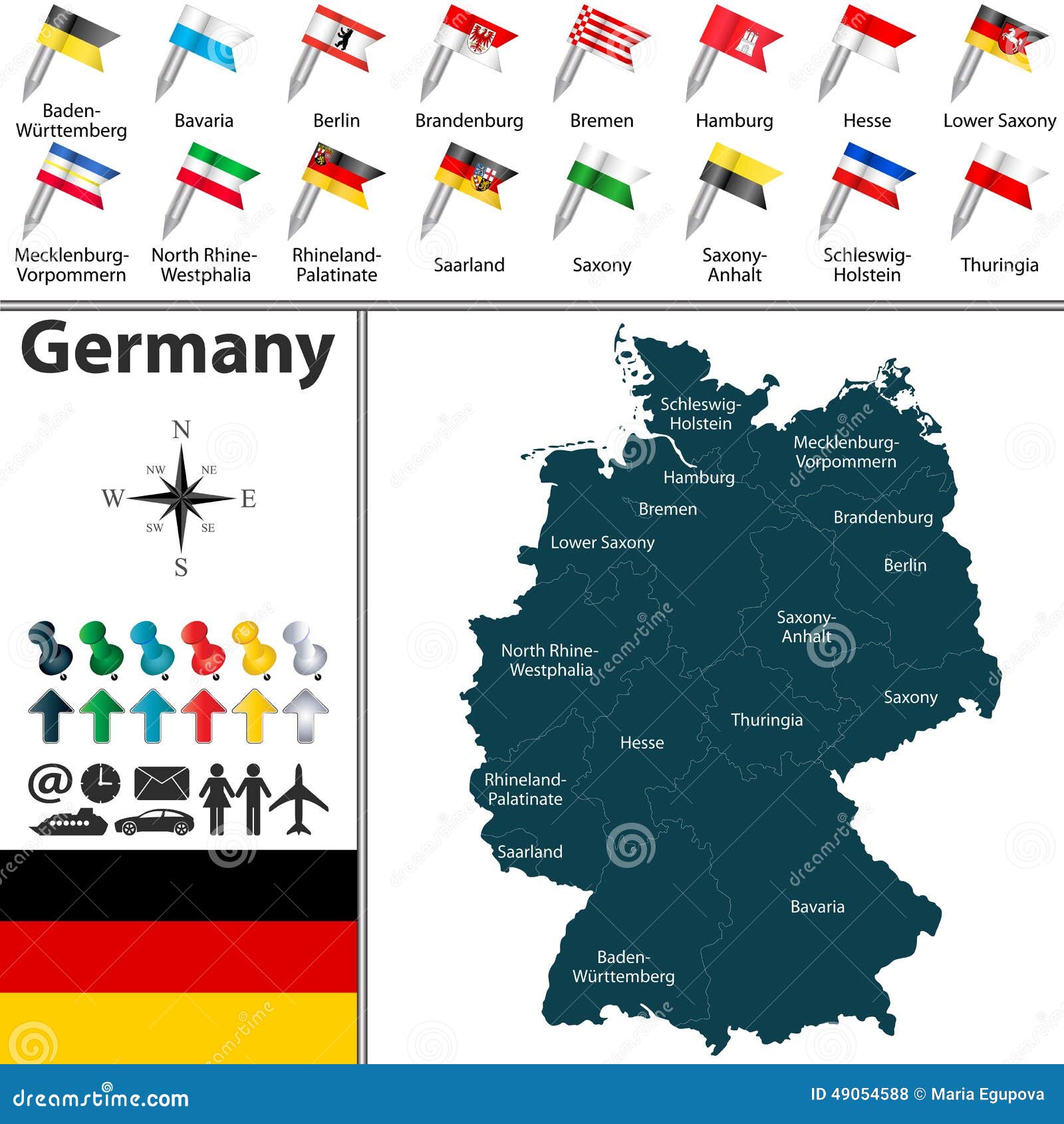 Karte von Deutschland vektor abbildung. Illustration von sachsen - 49054588