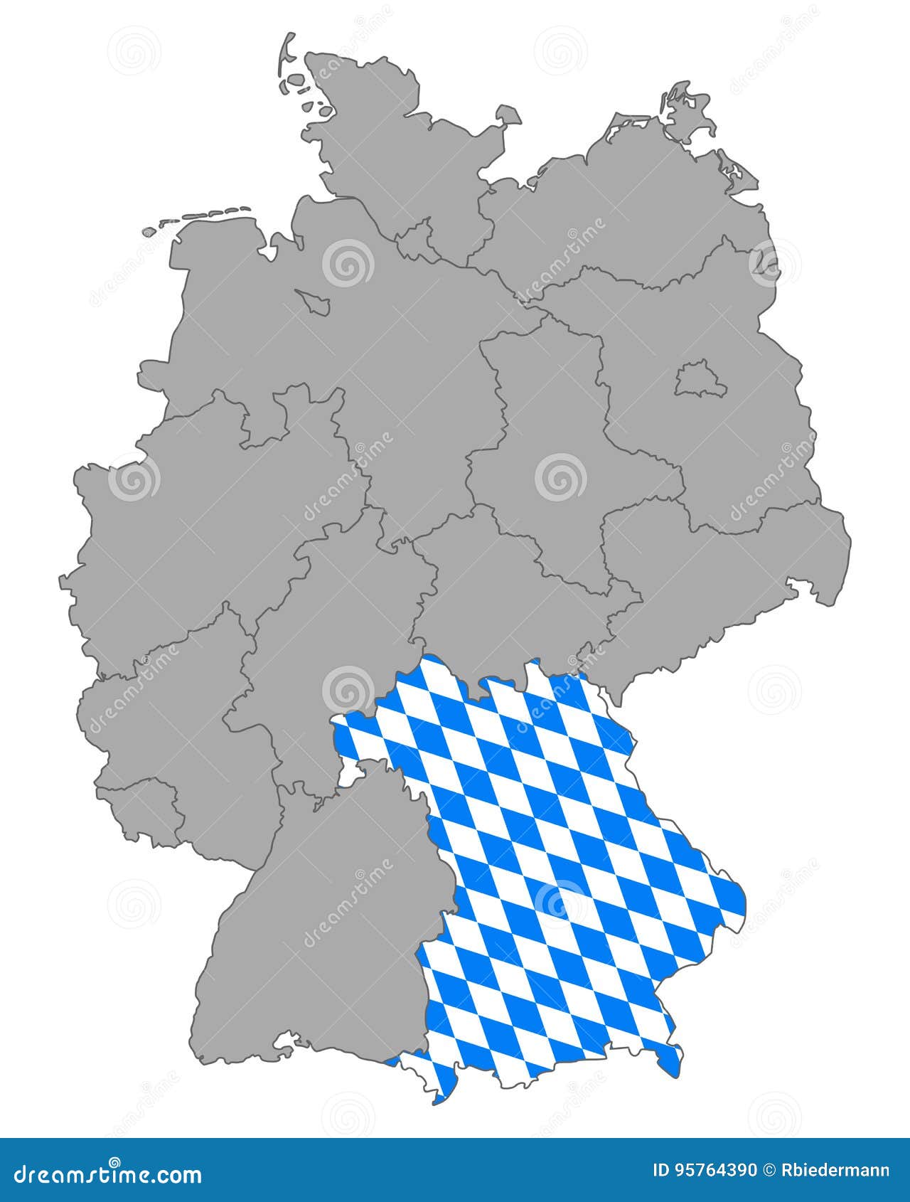 Karte Von Deutschland Mit Flagge Von Bayern Vektor Abbildung Illustration Von Getrennt Abbildung