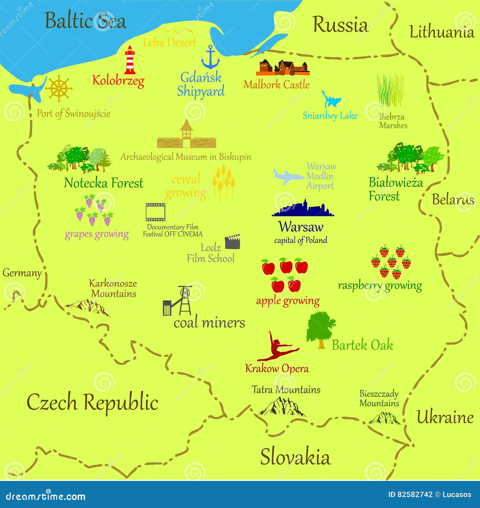 Karte Von Polen - Vektorillustration Vektor Abbildung - Illustration