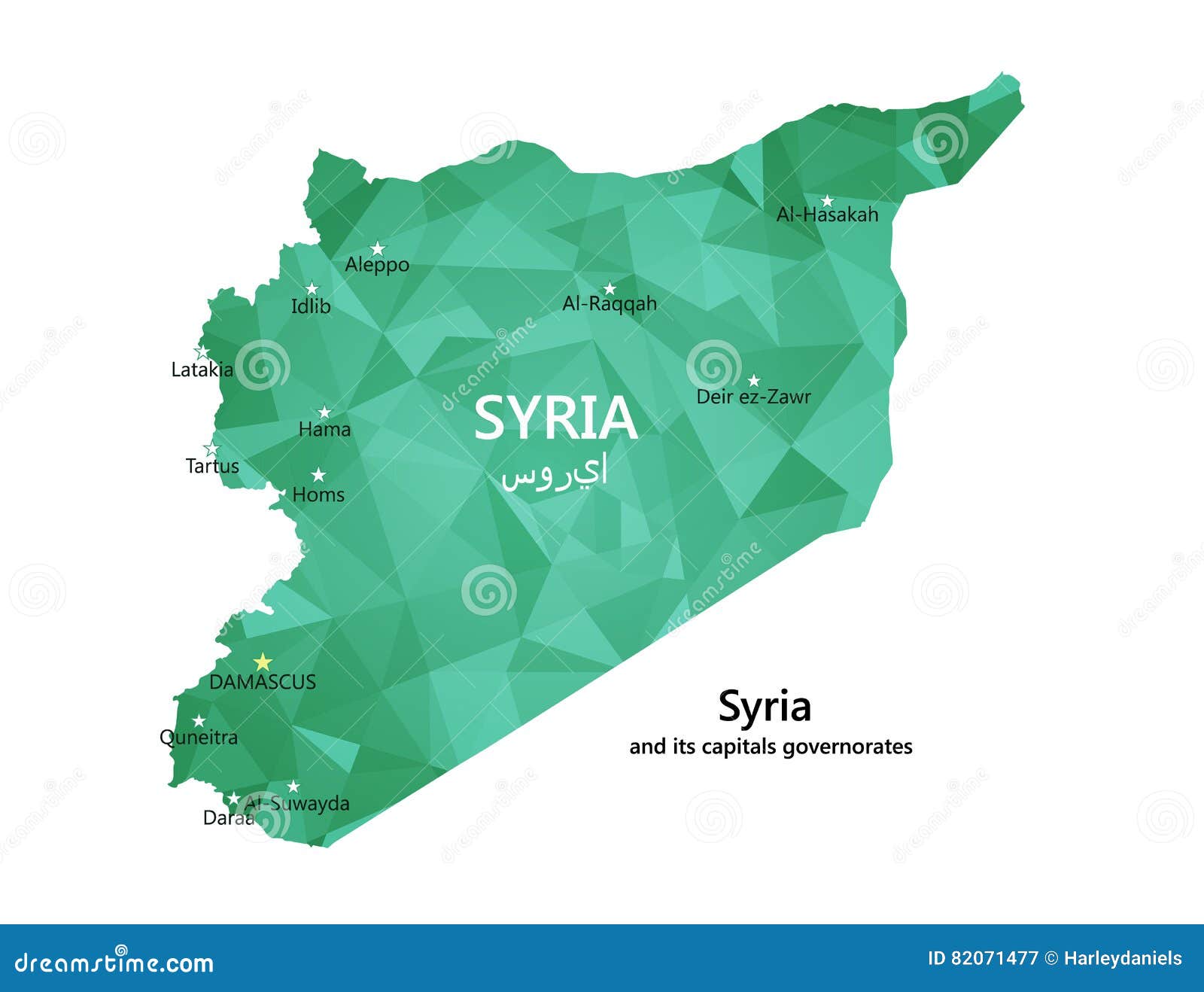 Karte Von Syrien Stock Abbildung Illustration Von Polygon