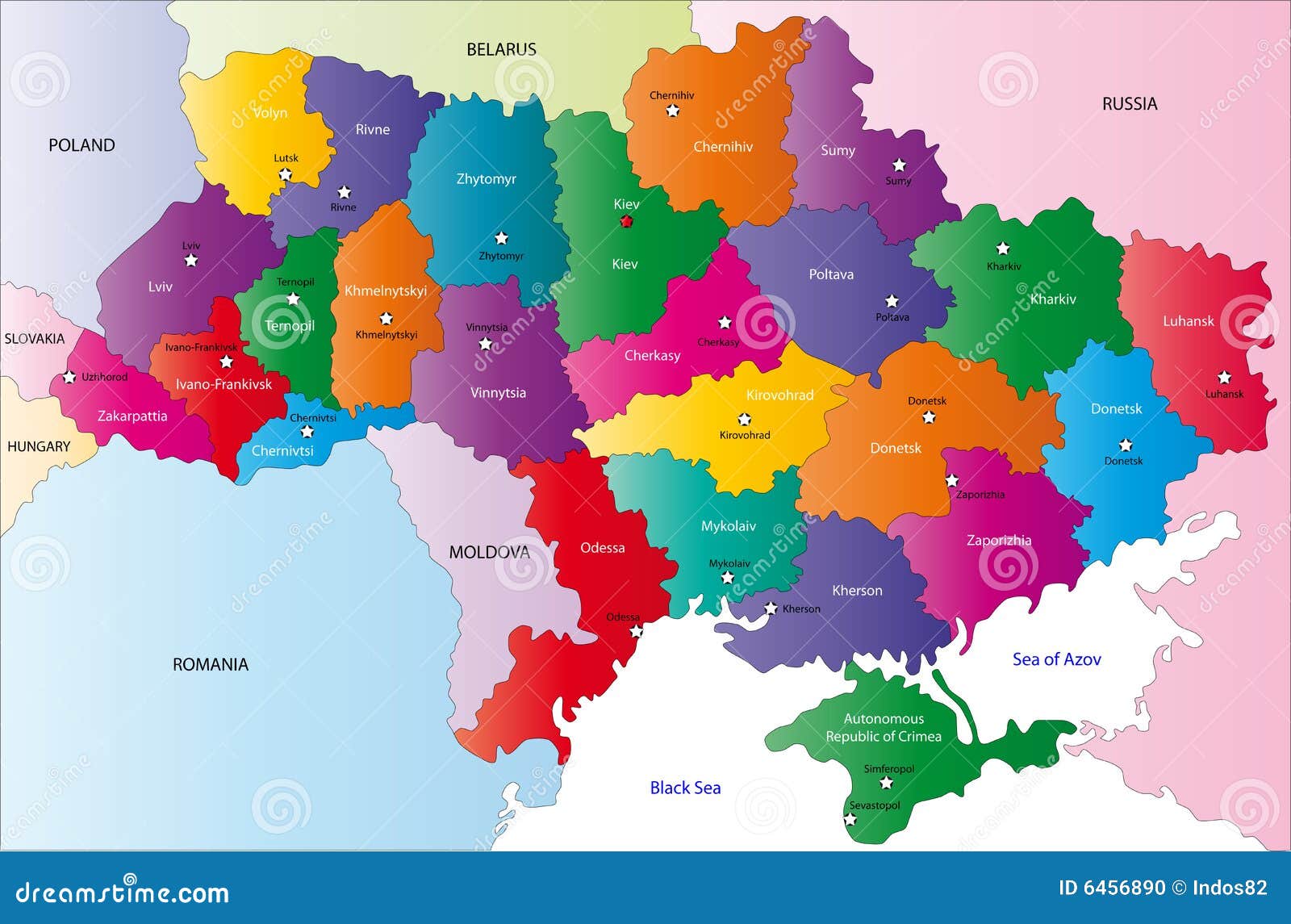 Karte Von Ukraine Vektor Abbildung Illustration Von Ukraine