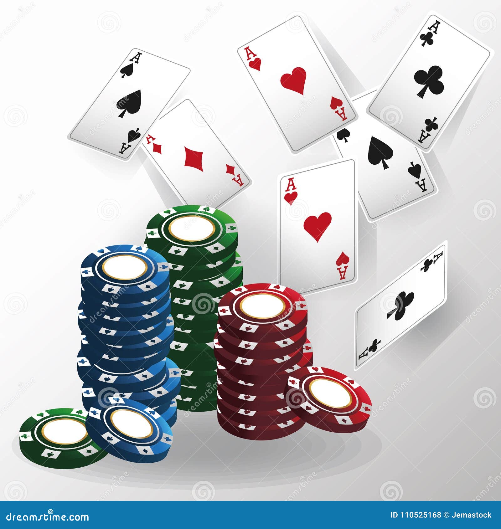 Karten Des Pokers Und Des ChipEntwurfs Vektor Abbildung Illustration