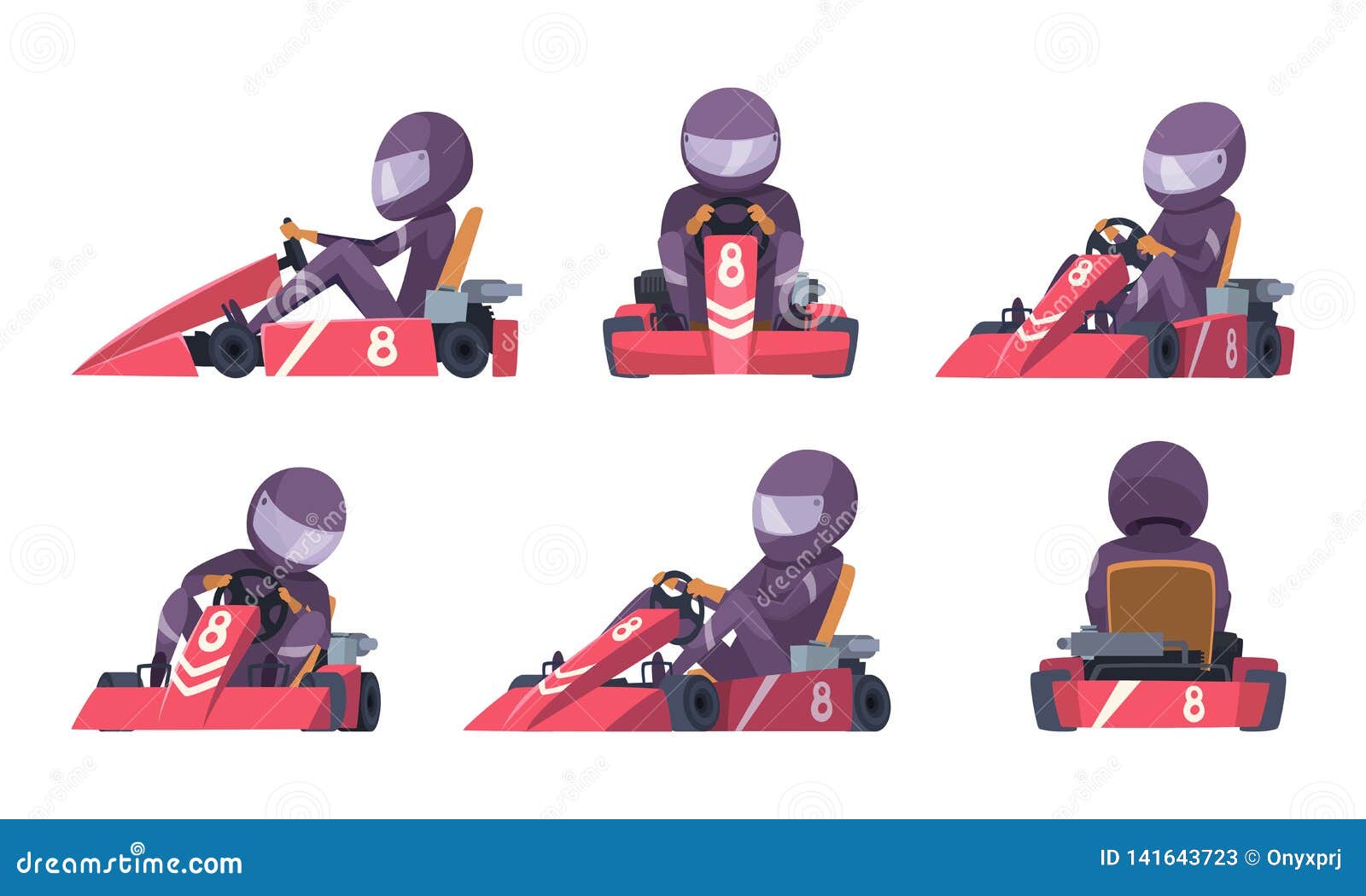 karting car. street speed racers competition sport automobile go kart  background cartoon