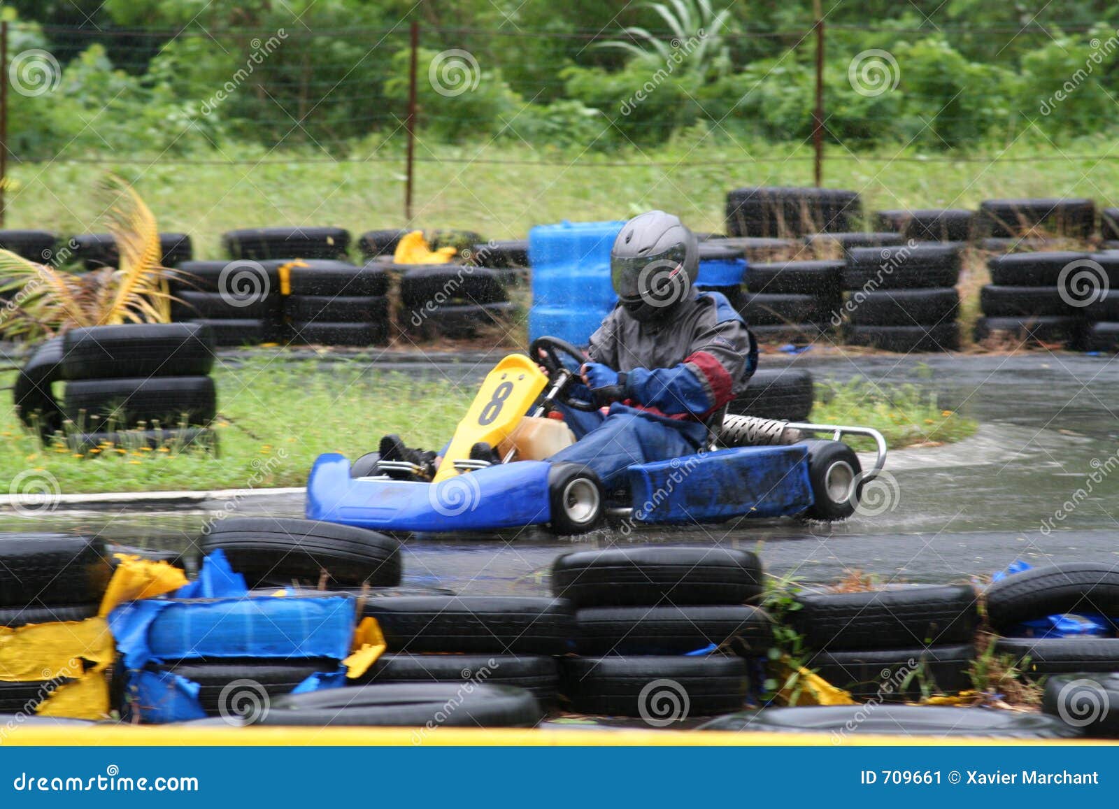 Karting in the rain 1 stock image. Image of kart, drop 709661