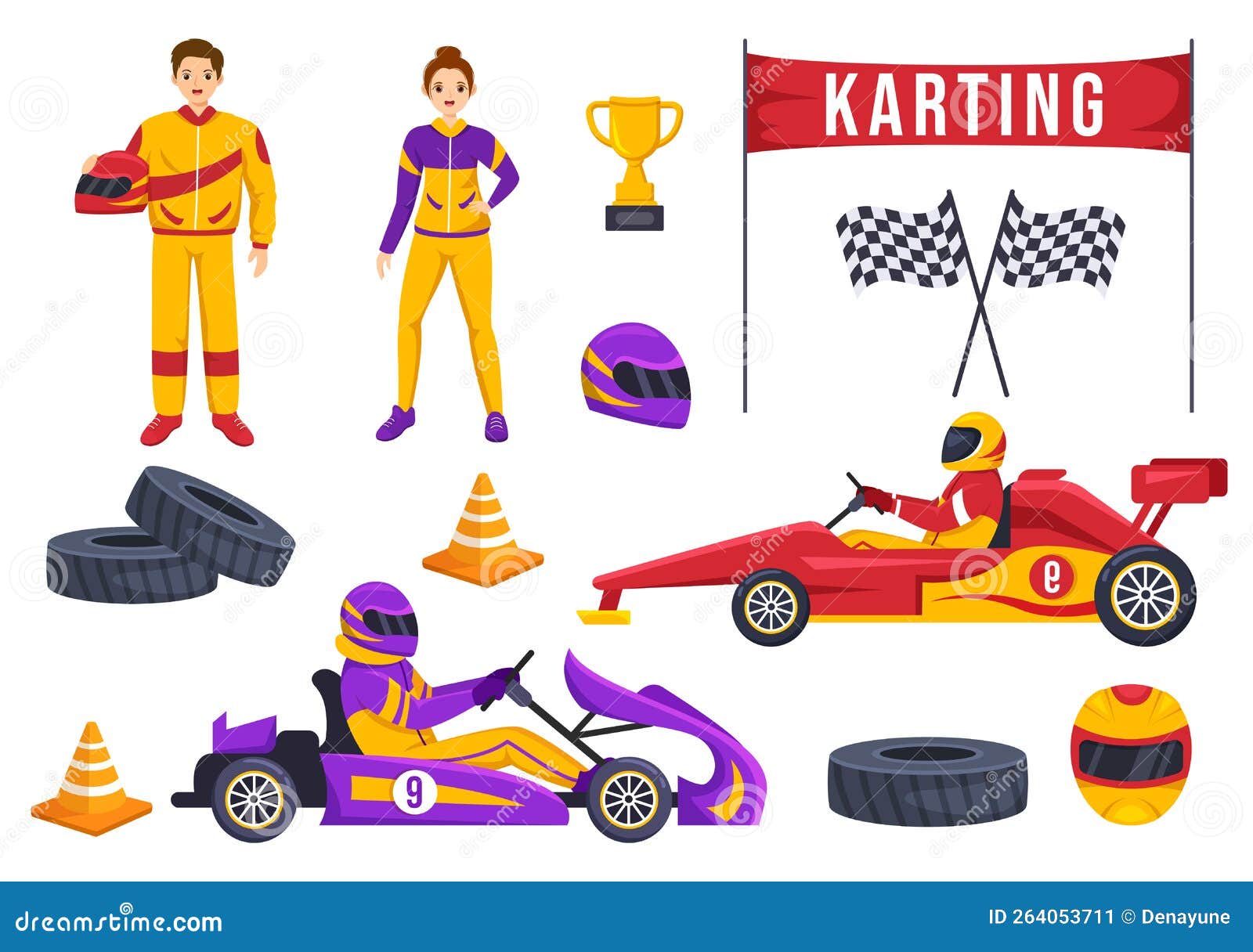 esporte de kart com jogo de corrida go kart ou mini carro em