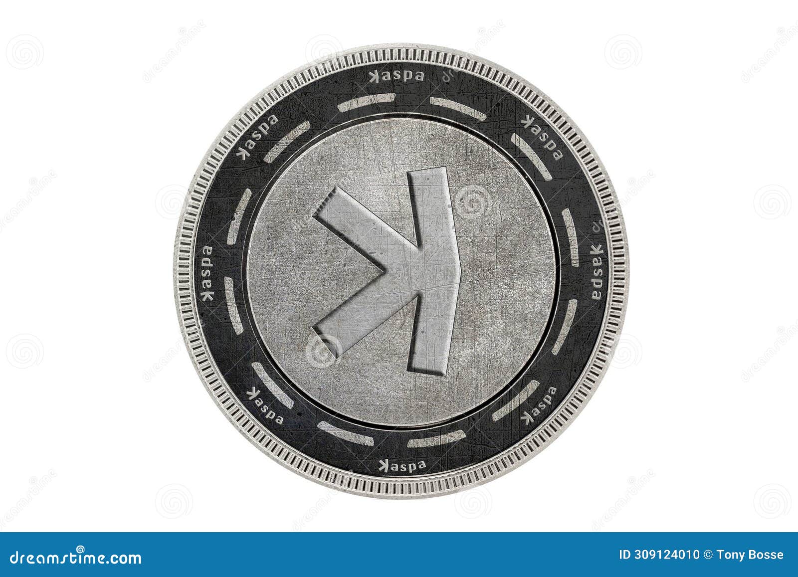 Kaspa Silver Crypto Token, Isolated Stock Photo - Illustration of cash,  financial: 309124010