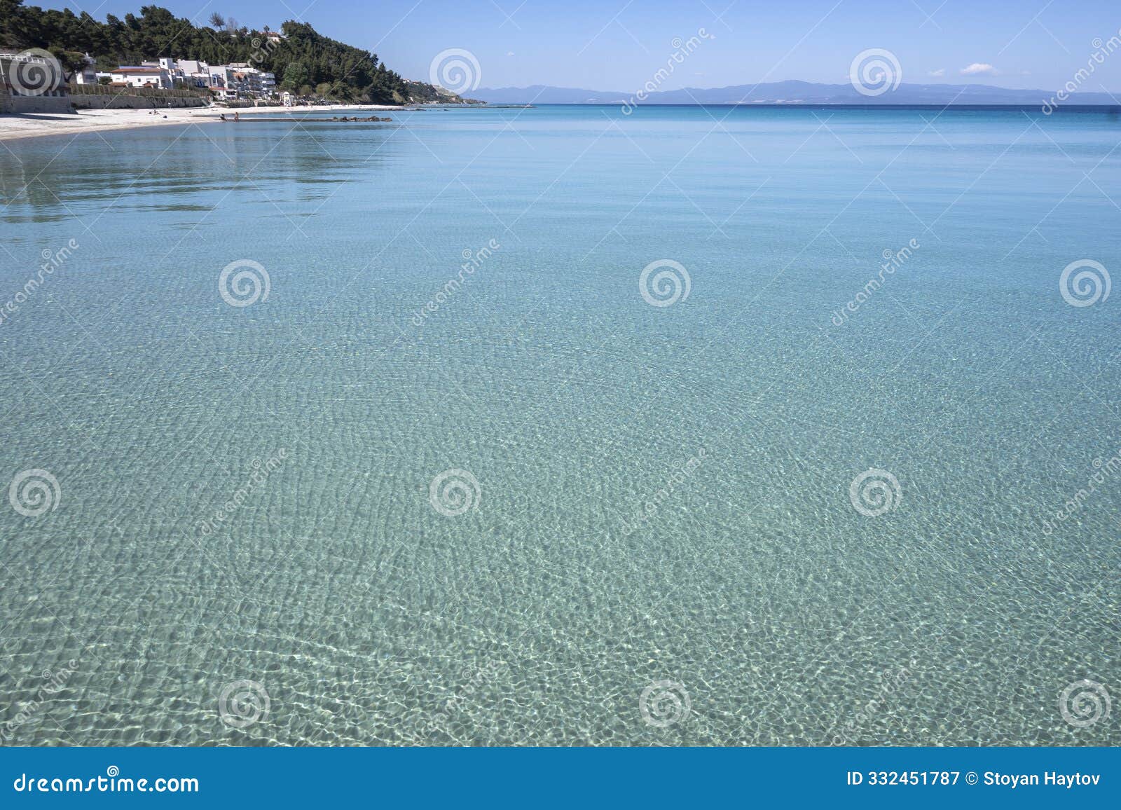 kassandra coastline near town of kallithea, chalkidiki, greece