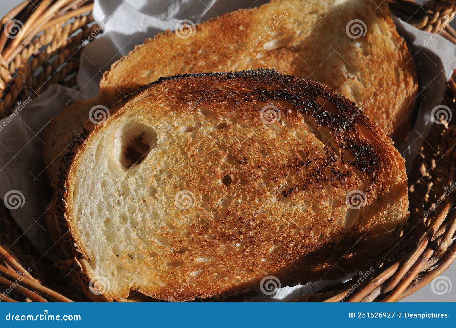 brown oat bread slices in bread bsket in kastrup copenhage