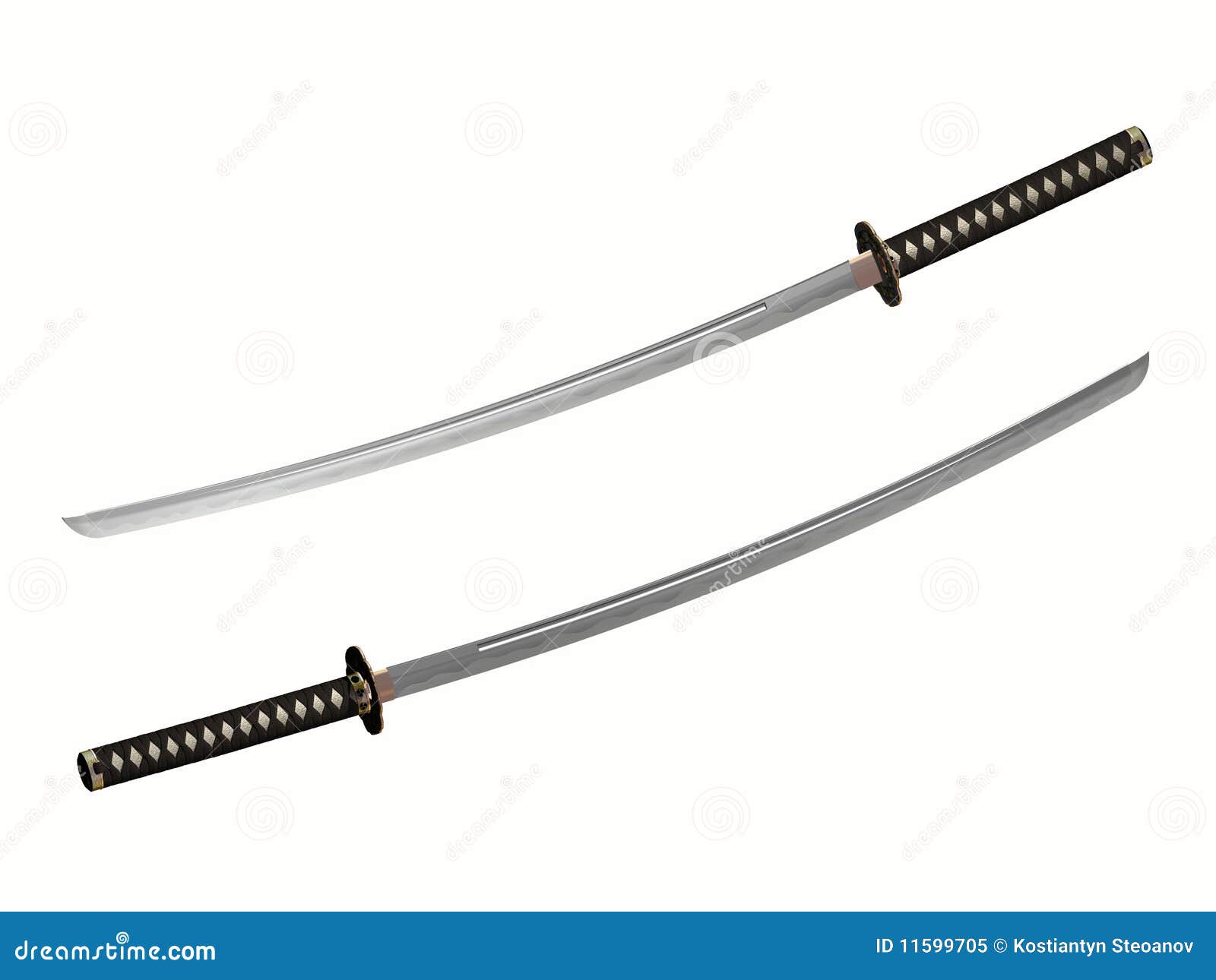 Katana. Espada Japonesa De Duas Mãos Dos Samurai Ilustração Stock
