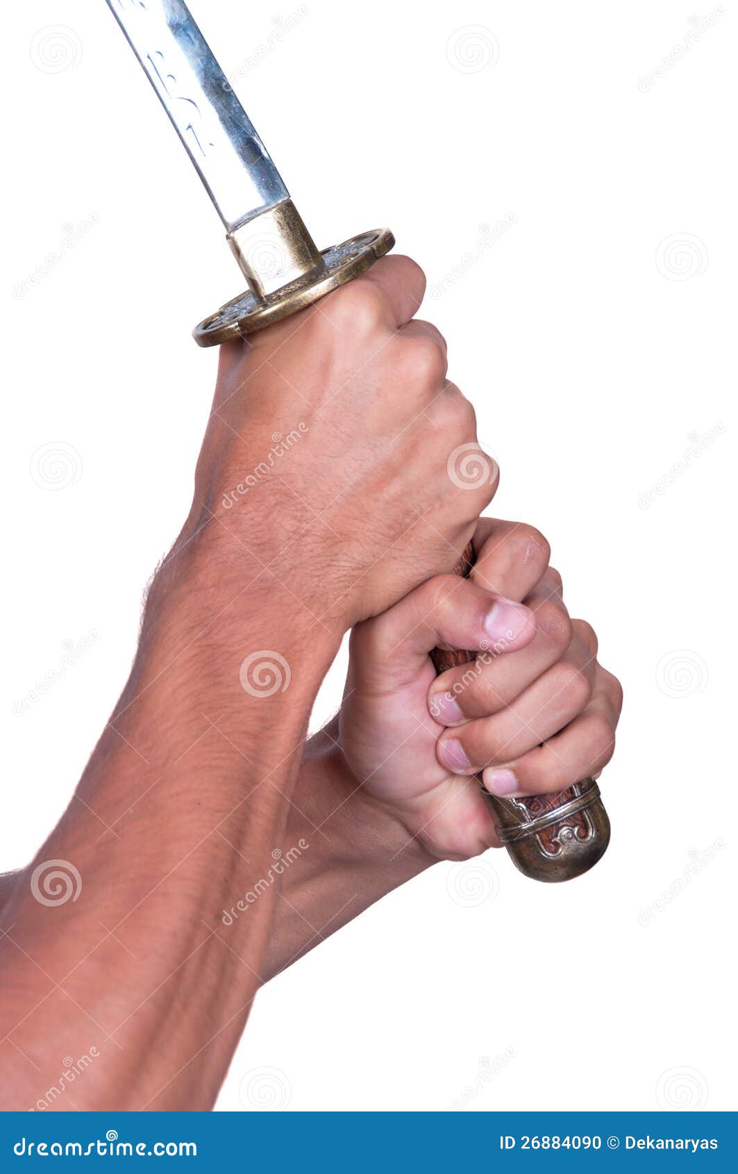 Katana With Hands. Making The Cut. Stock Photo Image 26884090