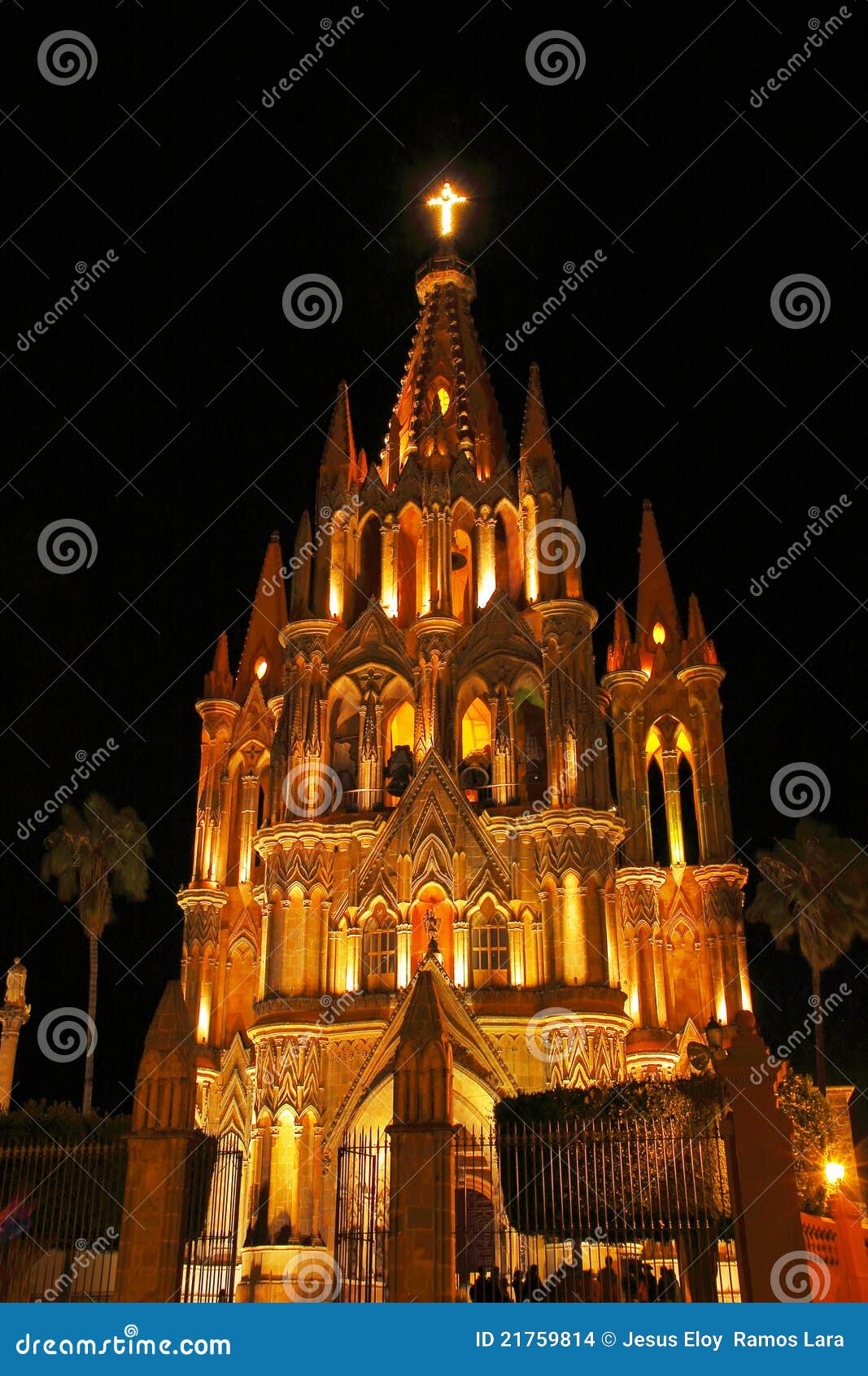 Katedry iv Miguel San. Allende Katedra Miasto De Guanajuato lokalizować meksykańskiego Miguel noc San stan widok