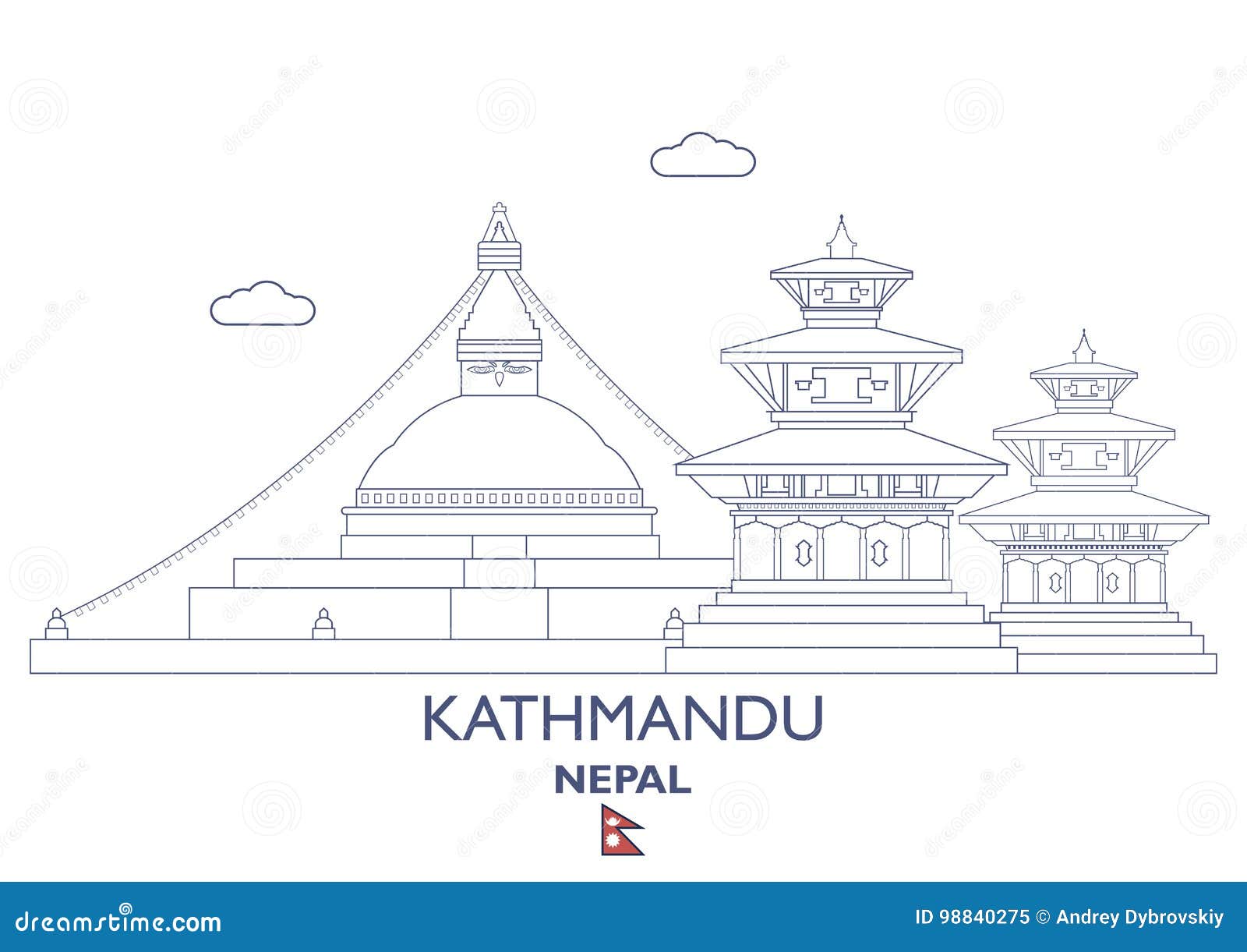 kathmandu city skyline, nepal