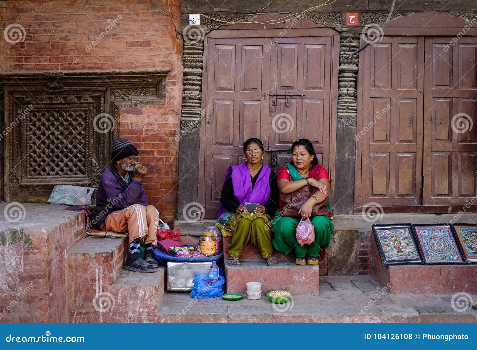 Vendors on Street in Kathmandu, Nepal Editorial Stock Photo - Image of