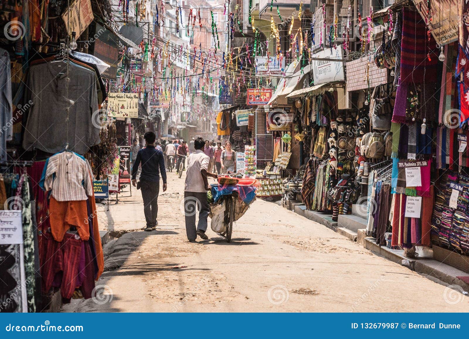 Kathmandu Street, Tourist District. Nepal. Editorial Photography