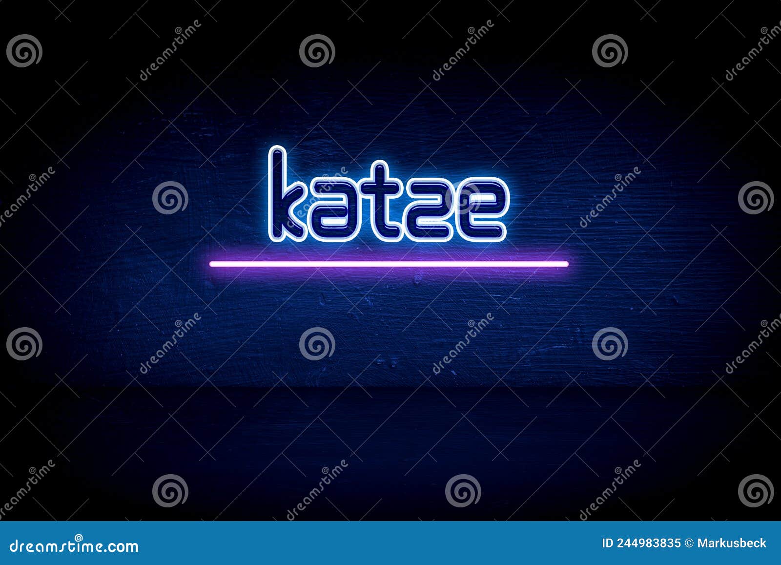 katze - blue neon announcement signboard