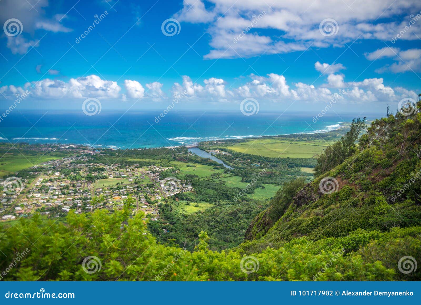 kauai, hawaii -panoramic aerial view