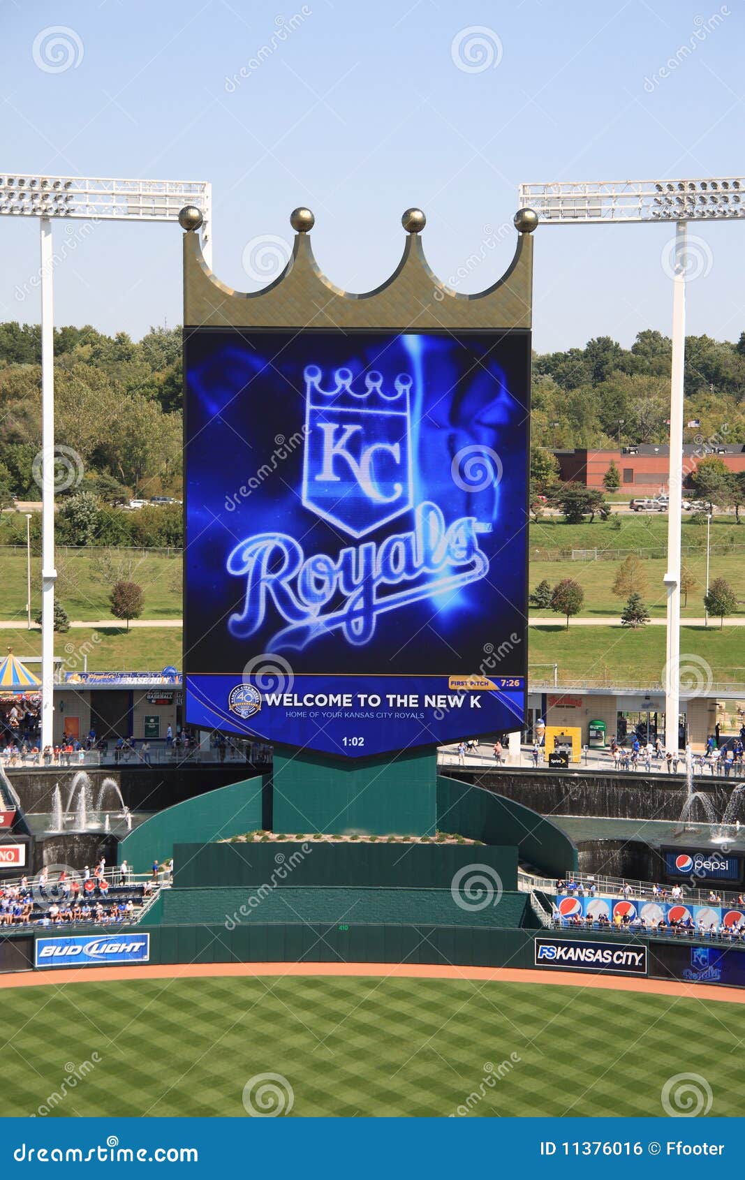 Kauffman Stadium Scoreboard - Kansas City Royals Editorial Photo