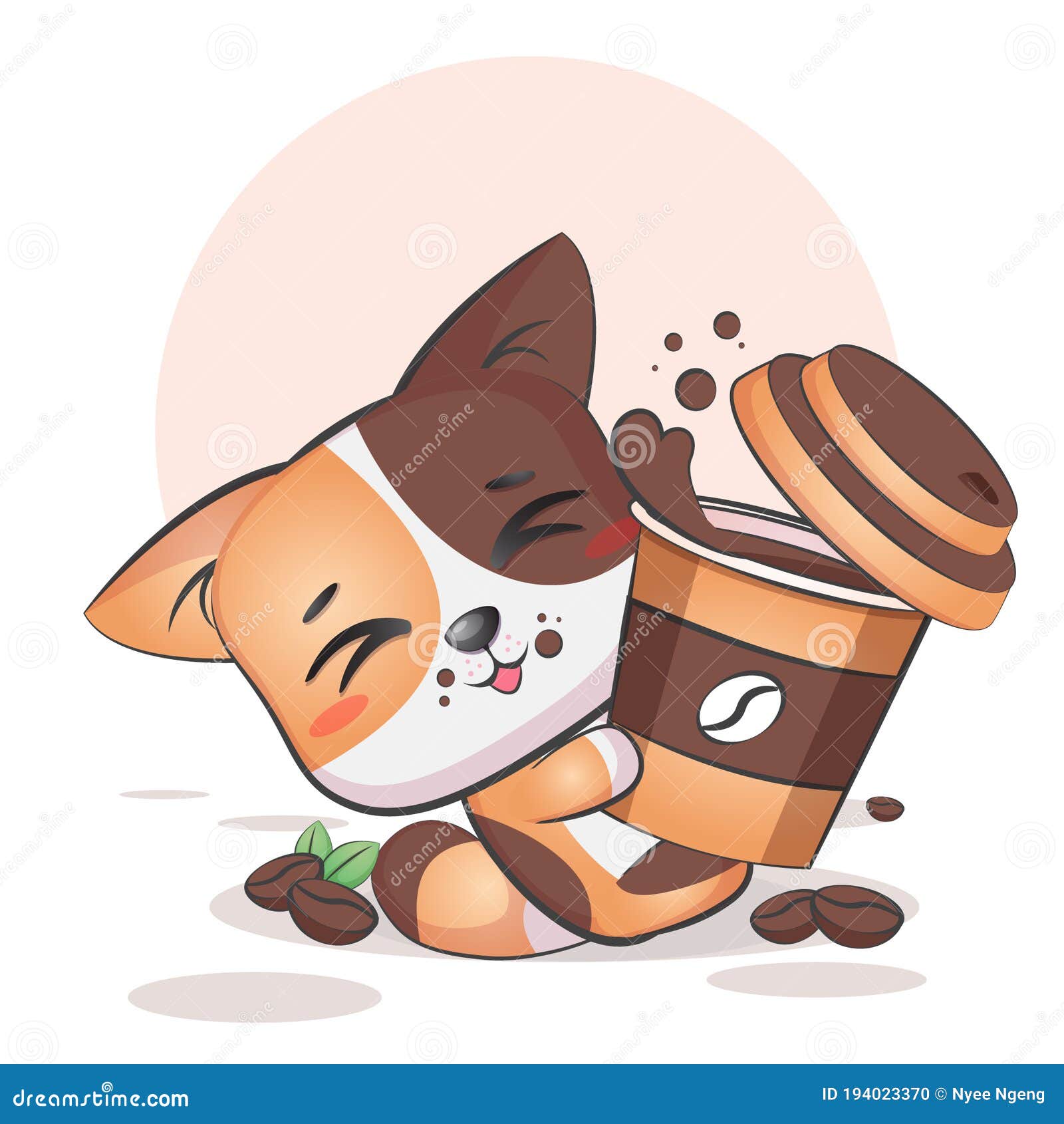 Kawaii cat icon cute animal graphic Royalty Free Vector