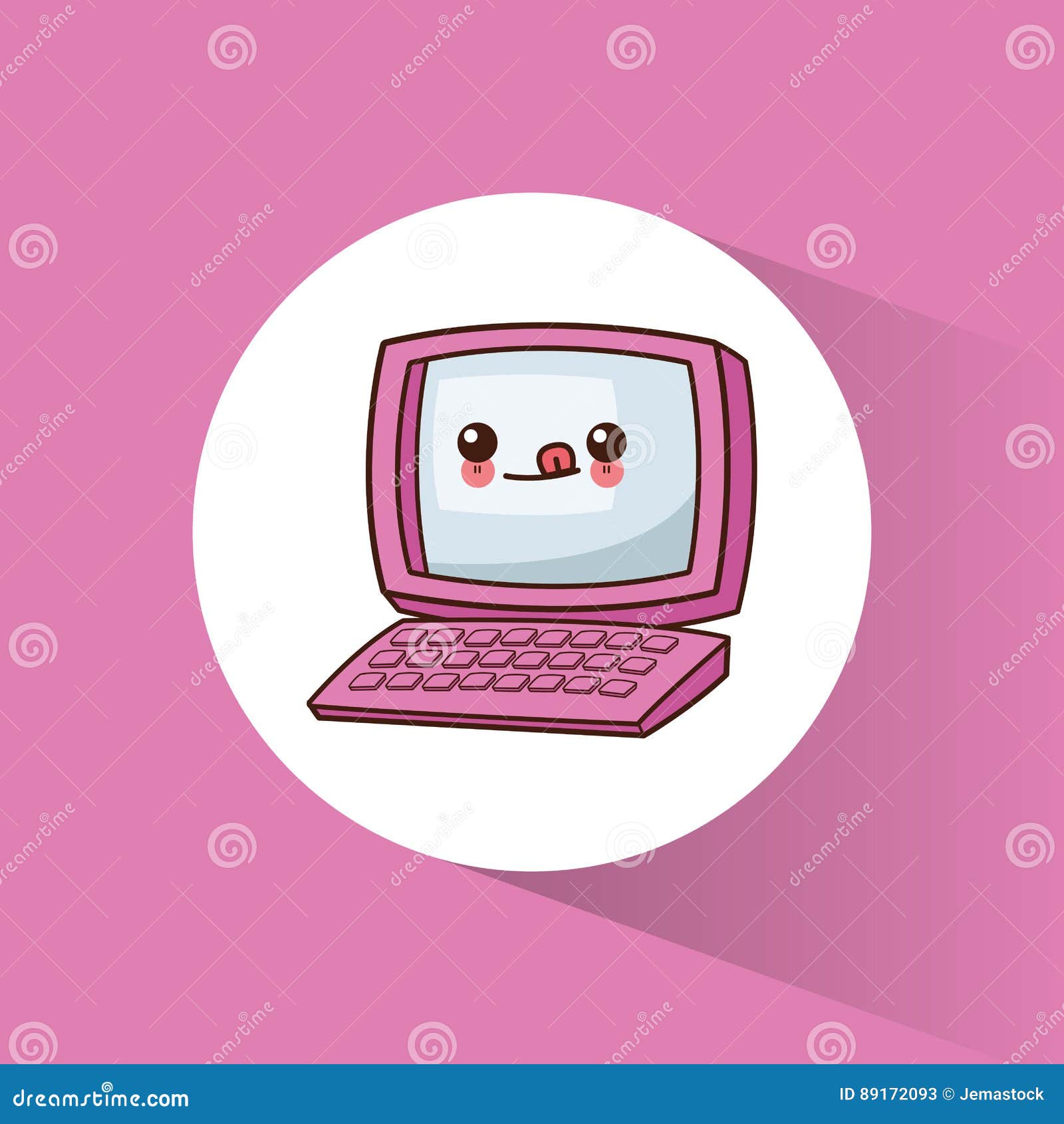 Kawaii Computer Technology Image Stock Illustration - Illustration of ...