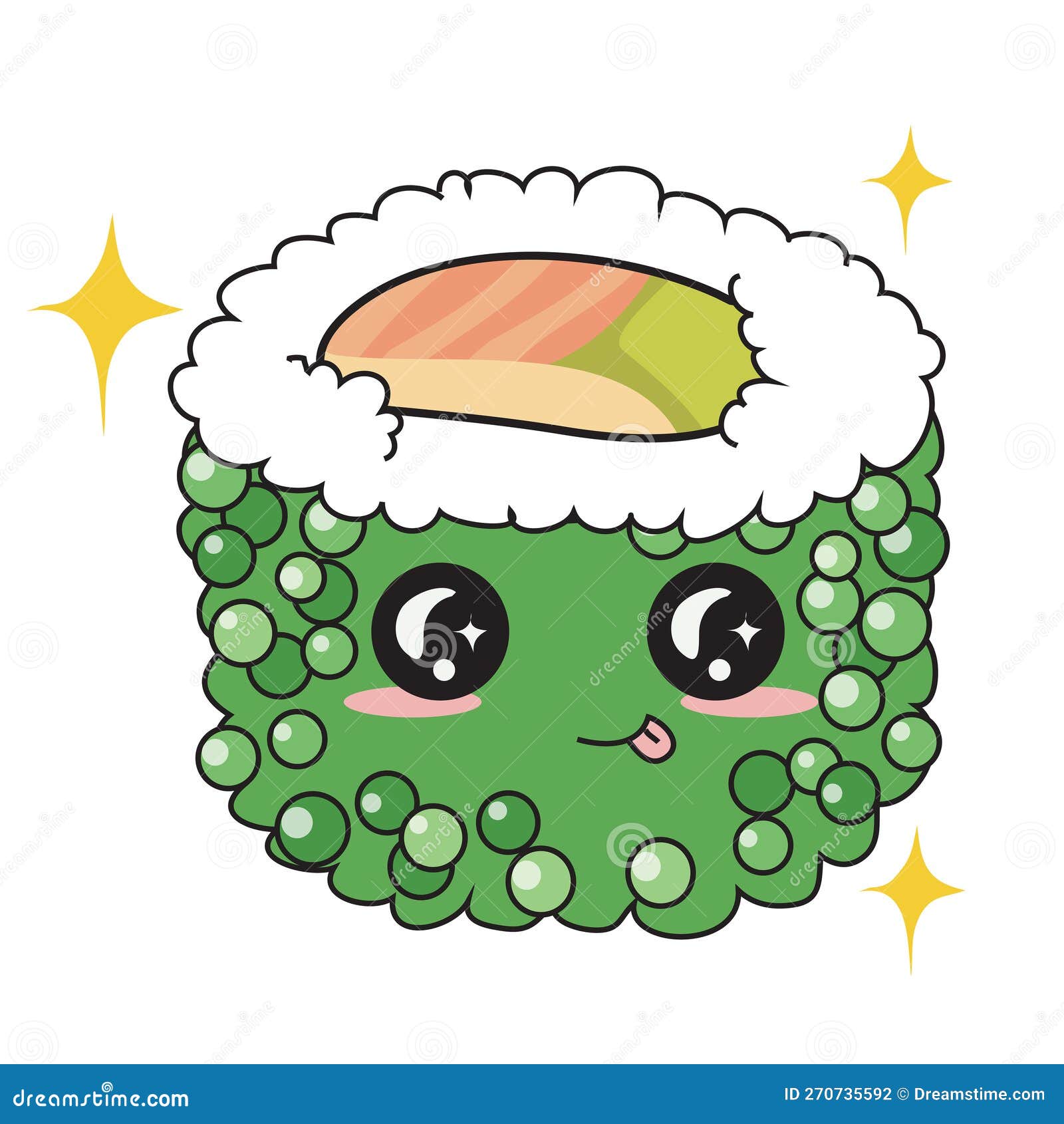 Livre De Coloriage Pour Enfants Rouleau De Sushi Mignon Illustration  Vectorielle