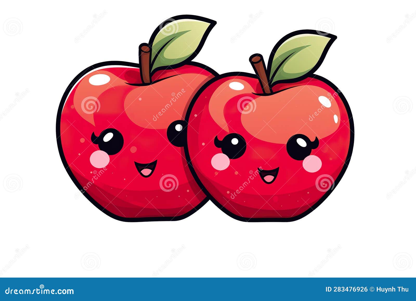 Kawaii Cute Fruits Sticker Image, in the Style of Kawaii Art, Meme