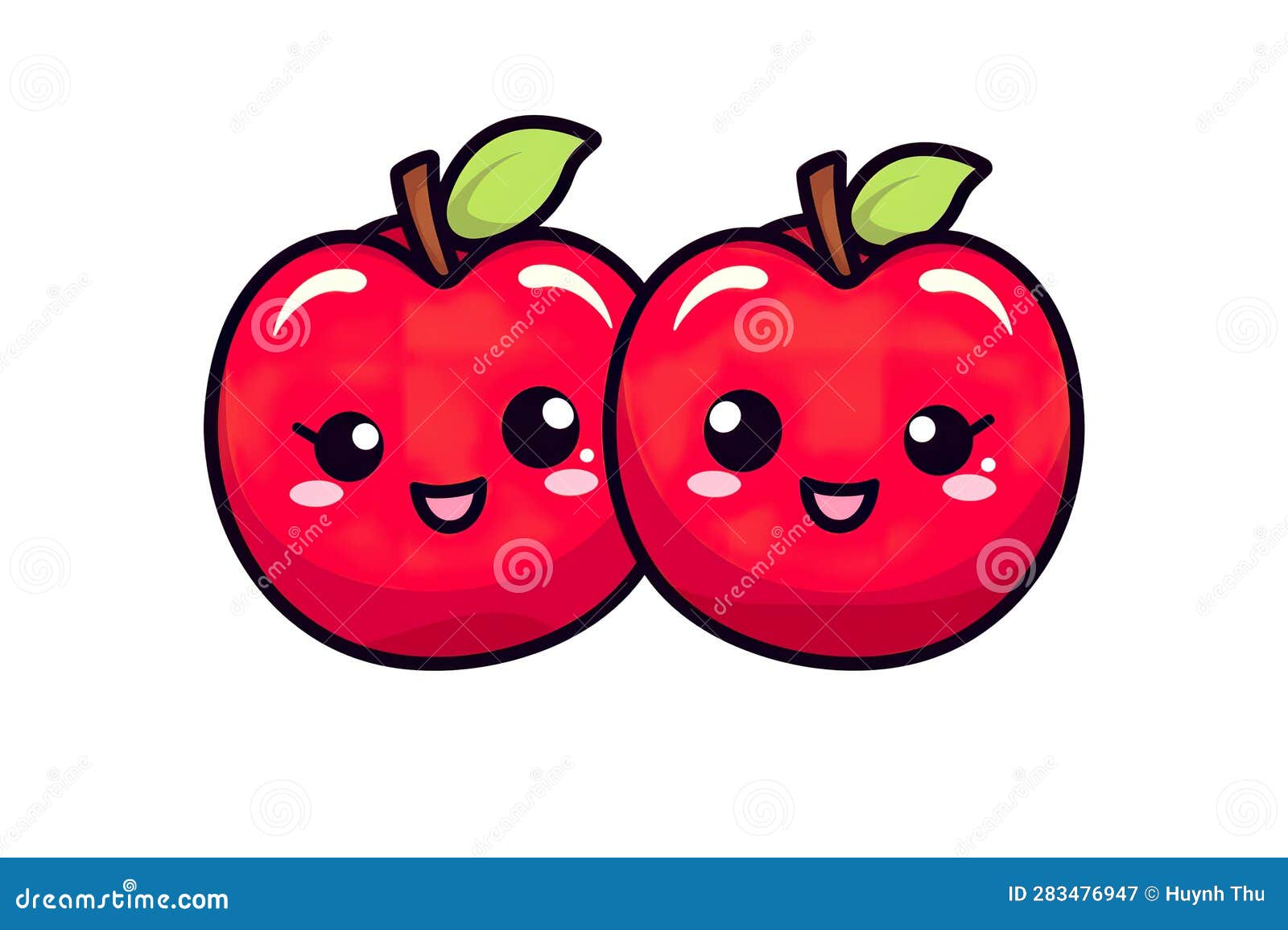 Kawaii Cute Fruits Sticker Image, in the Style of Kawaii Art, Meme