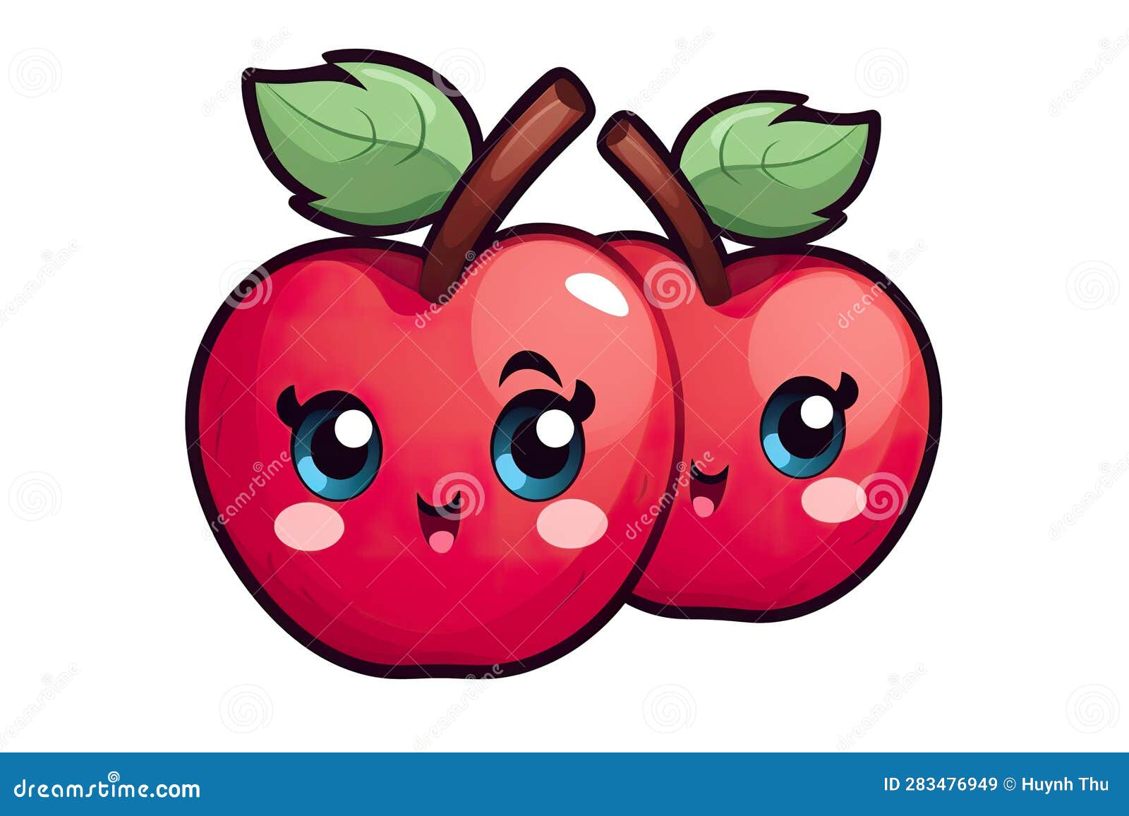 Kawaii Cute Fruits Sticker Image, in the Style of Kawaii Art, Meme