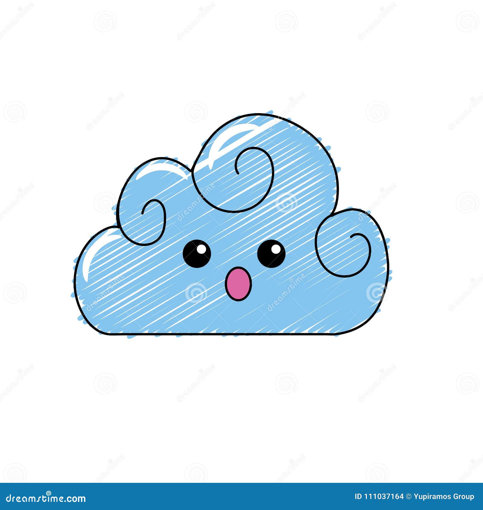 Download Kawaii Cute Surprised Cloud Weather Stock Vector ...