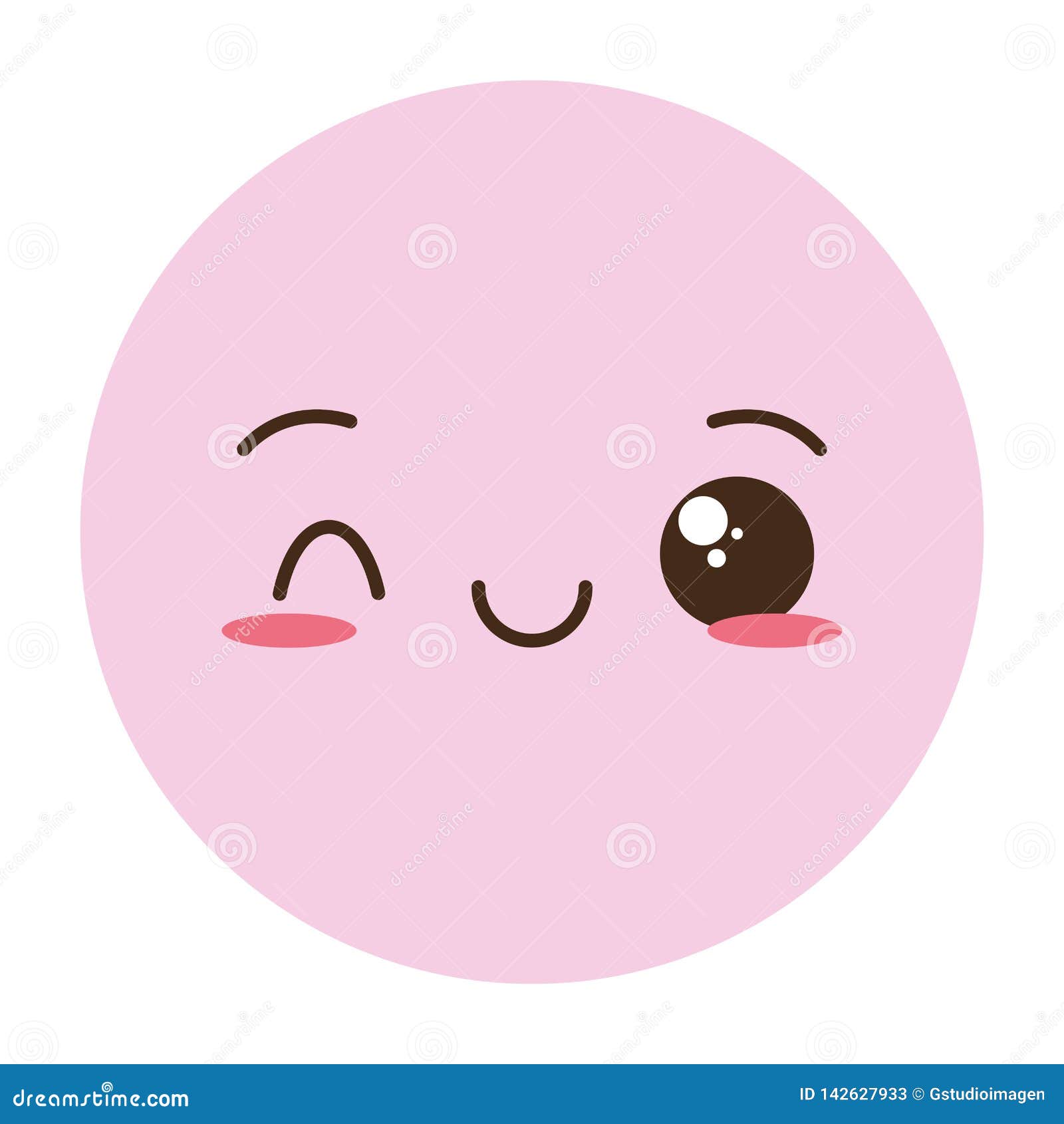 Kawaii emoji cartoon face stock vector. Illustration of funny - 142627933