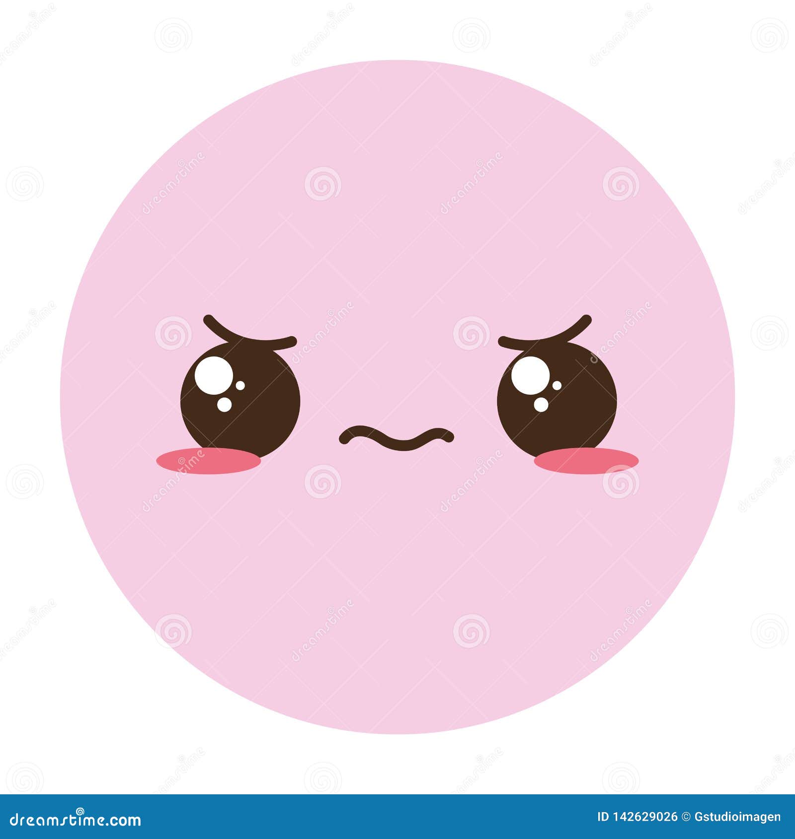 Kawaii emoji cartoon face stock vector. Illustration of cartoon - 142629026