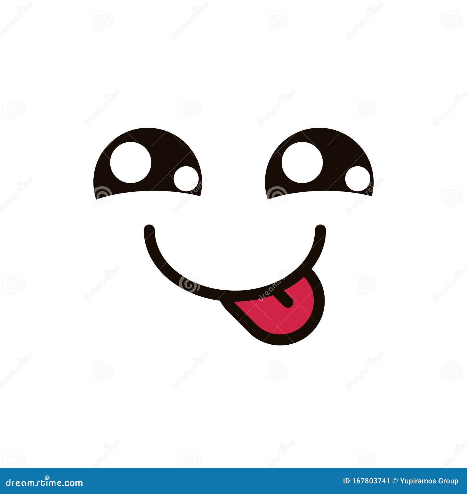 Kawaii rostos bonitos. olhos e bocas no estilo mangá. emoticon