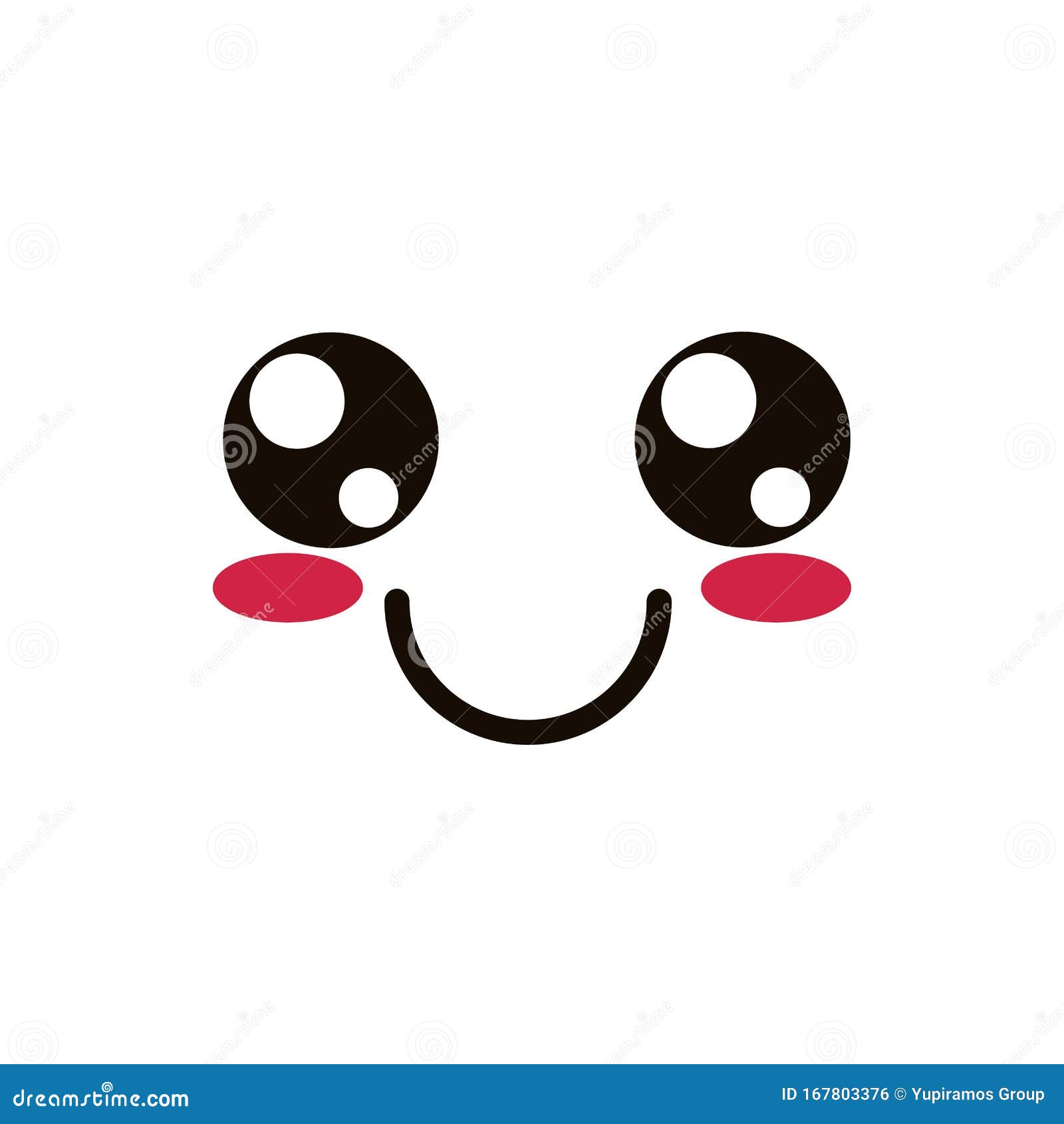 Desenhos animados kawaii olhos e bocas. emoji fofo emoji