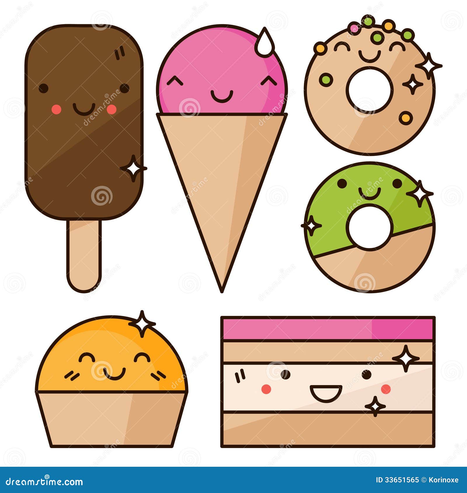Kawaii Food Royalty Free Stock Photo - Image: 33651565